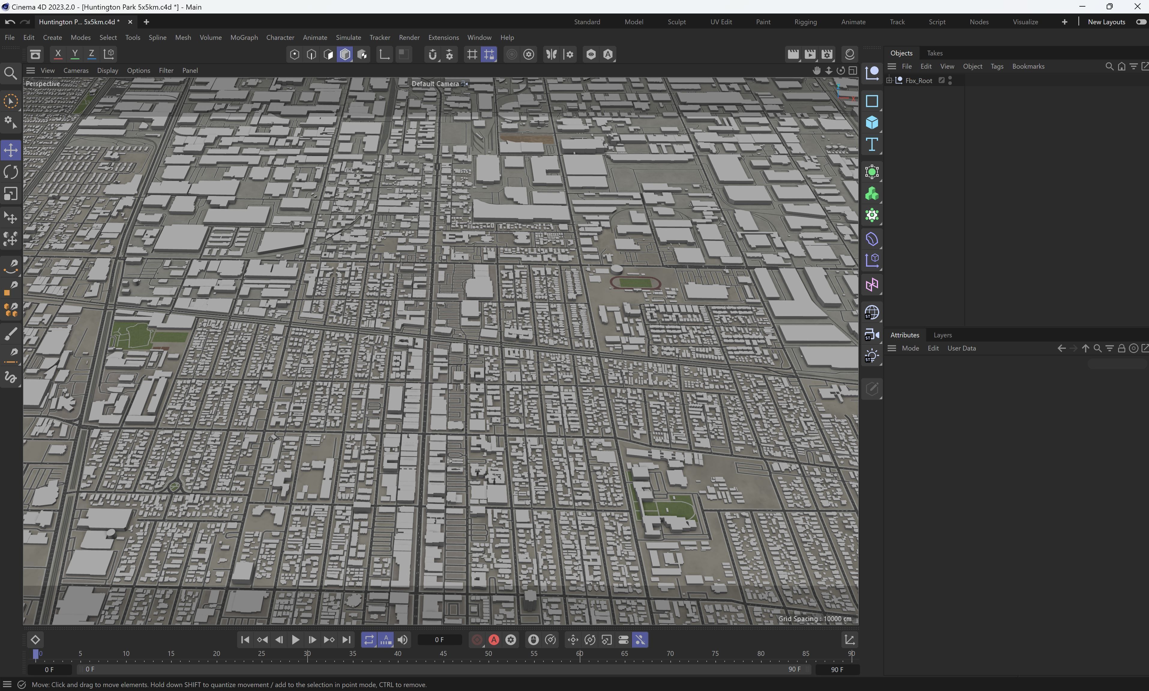 Huntington Park - 3D City Model Low-poly 3D model_6