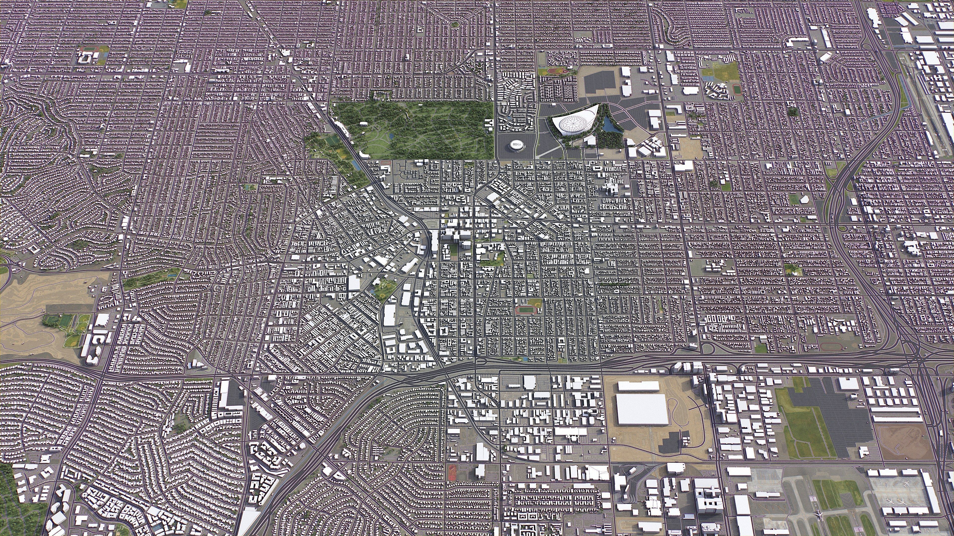 Inglewood - 3D City Model Low-poly 3D model_9