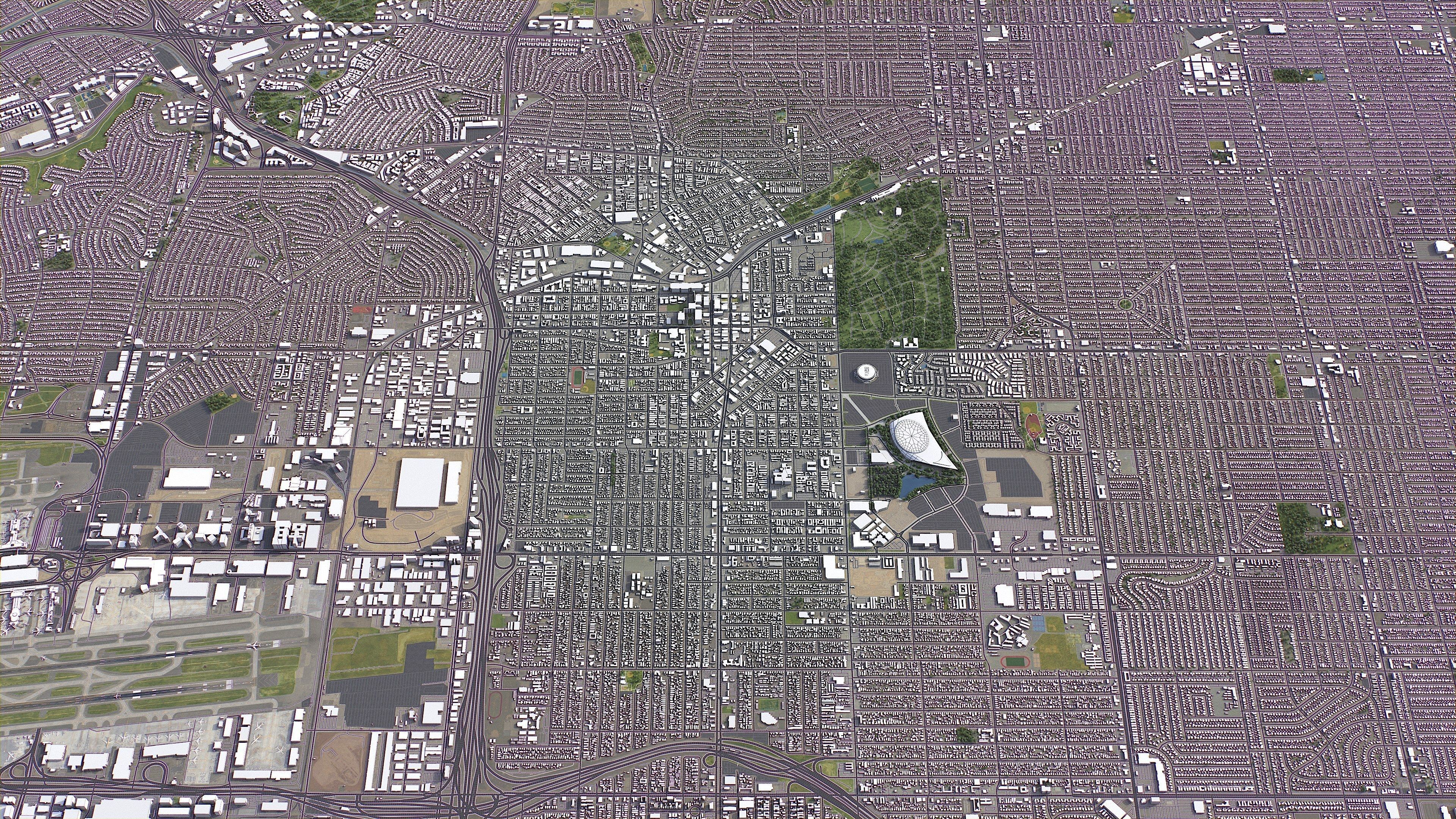 Inglewood - 3D City Model Low-poly 3D model_8