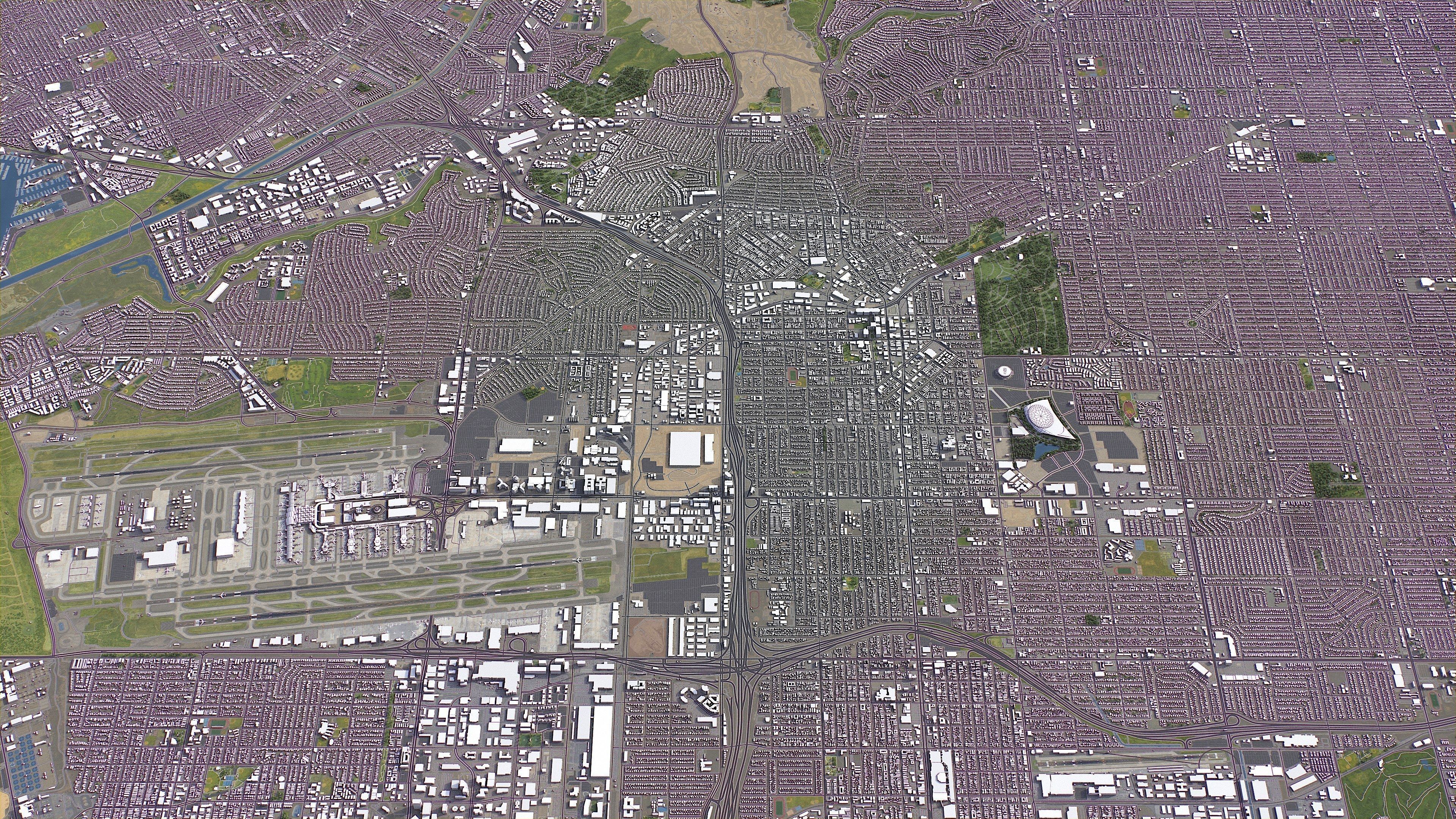 Inglewood - 3D City Model Low-poly 3D model_12