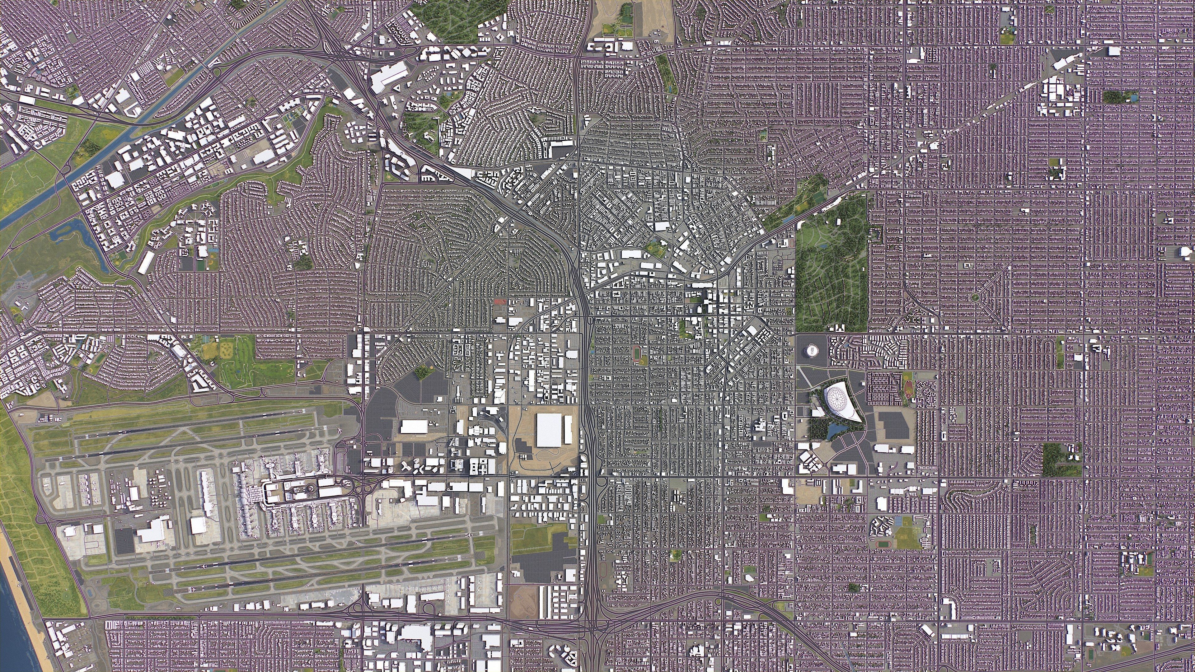Inglewood - 3D City Model Low-poly 3D model_14
