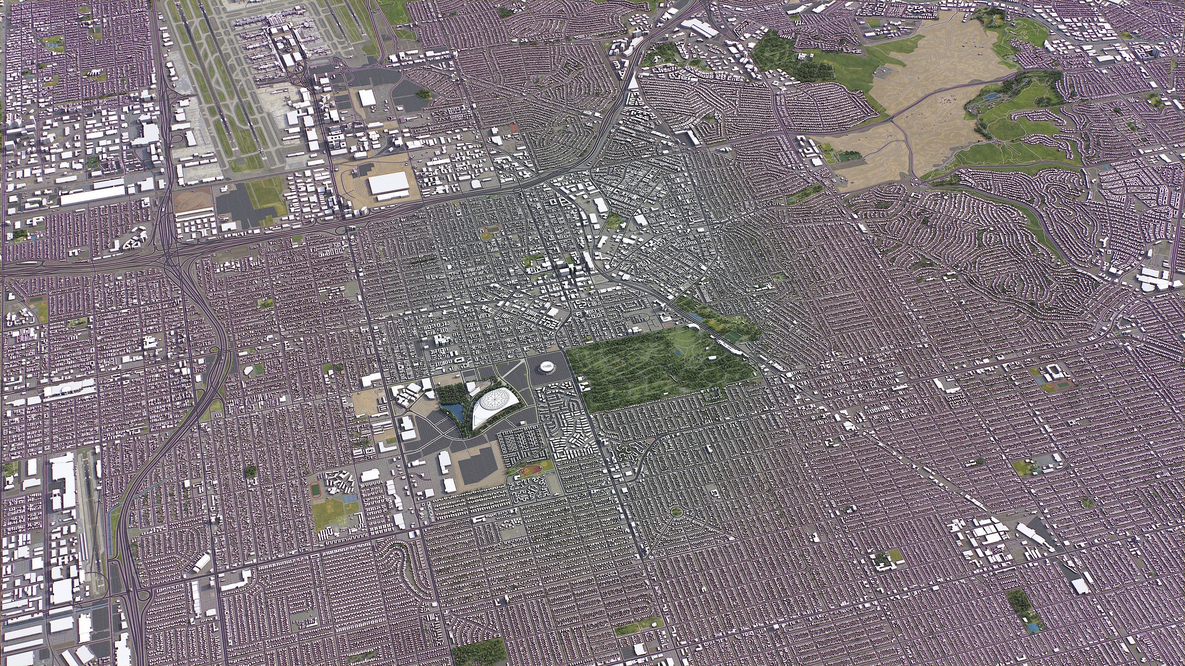 Inglewood - 3D City Model Low-poly 3D model_11