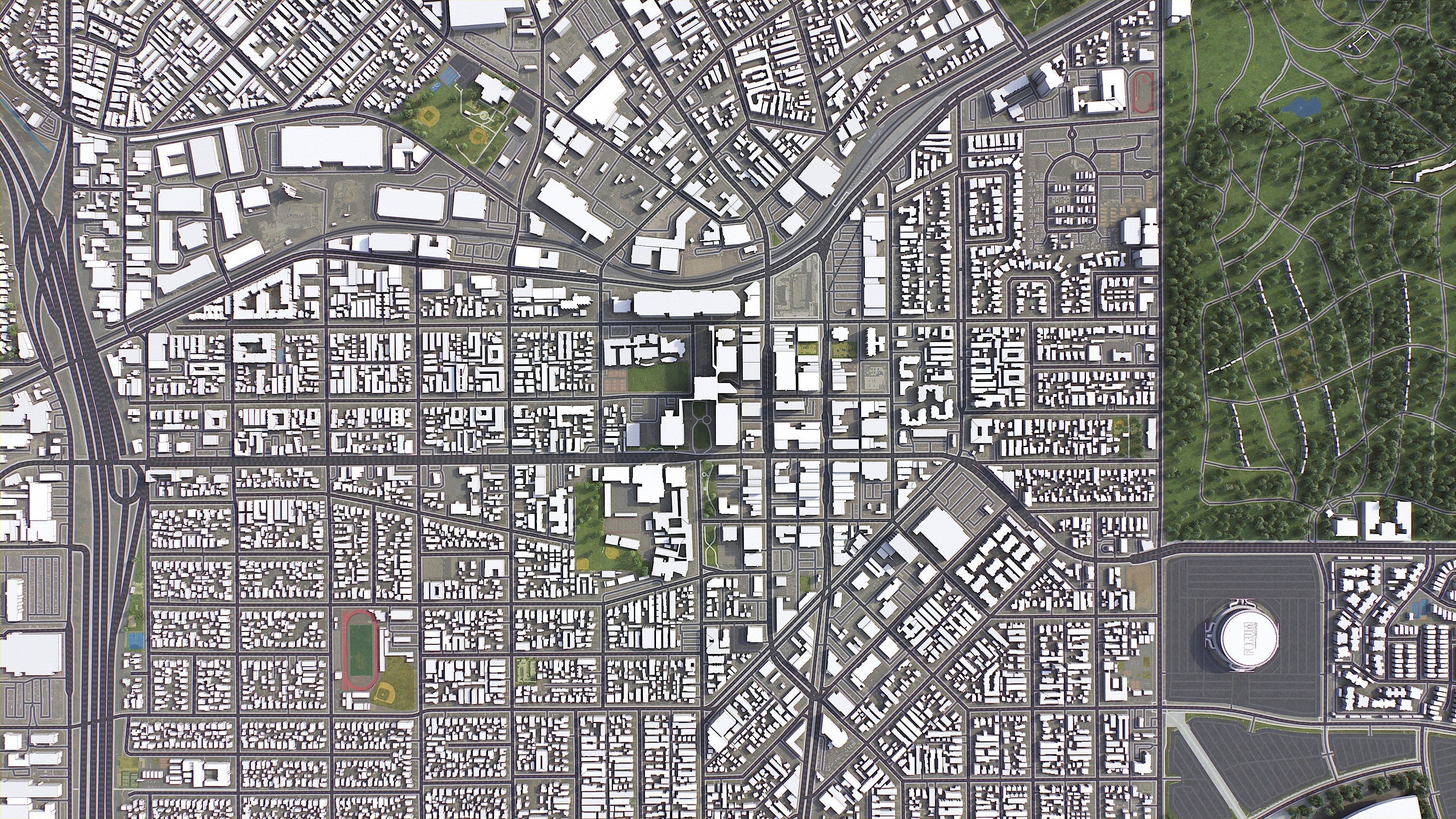 Inglewood - 3D City Model Low-poly 3D model_5
