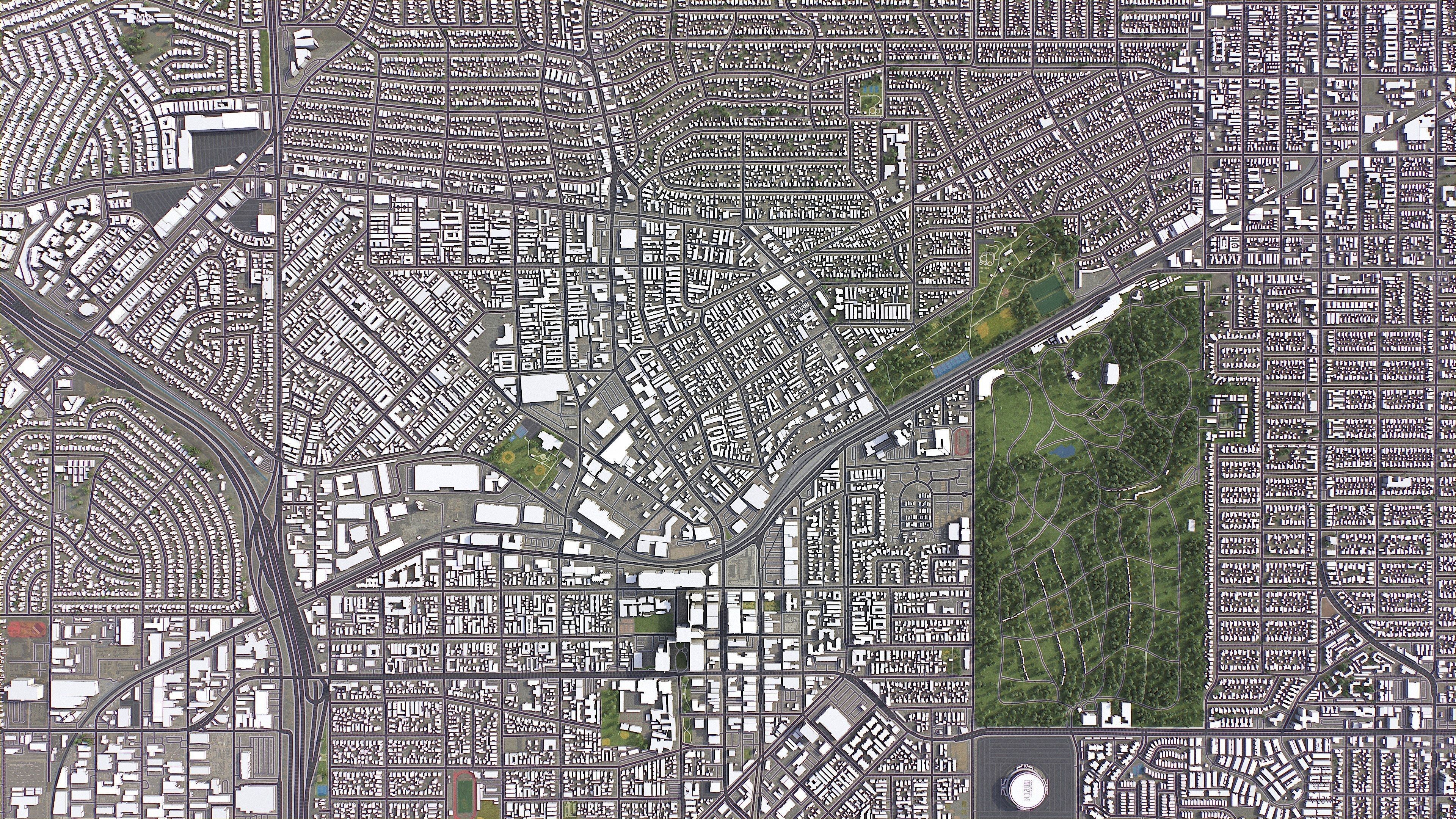 Inglewood - 3D City Model Low-poly 3D model_6