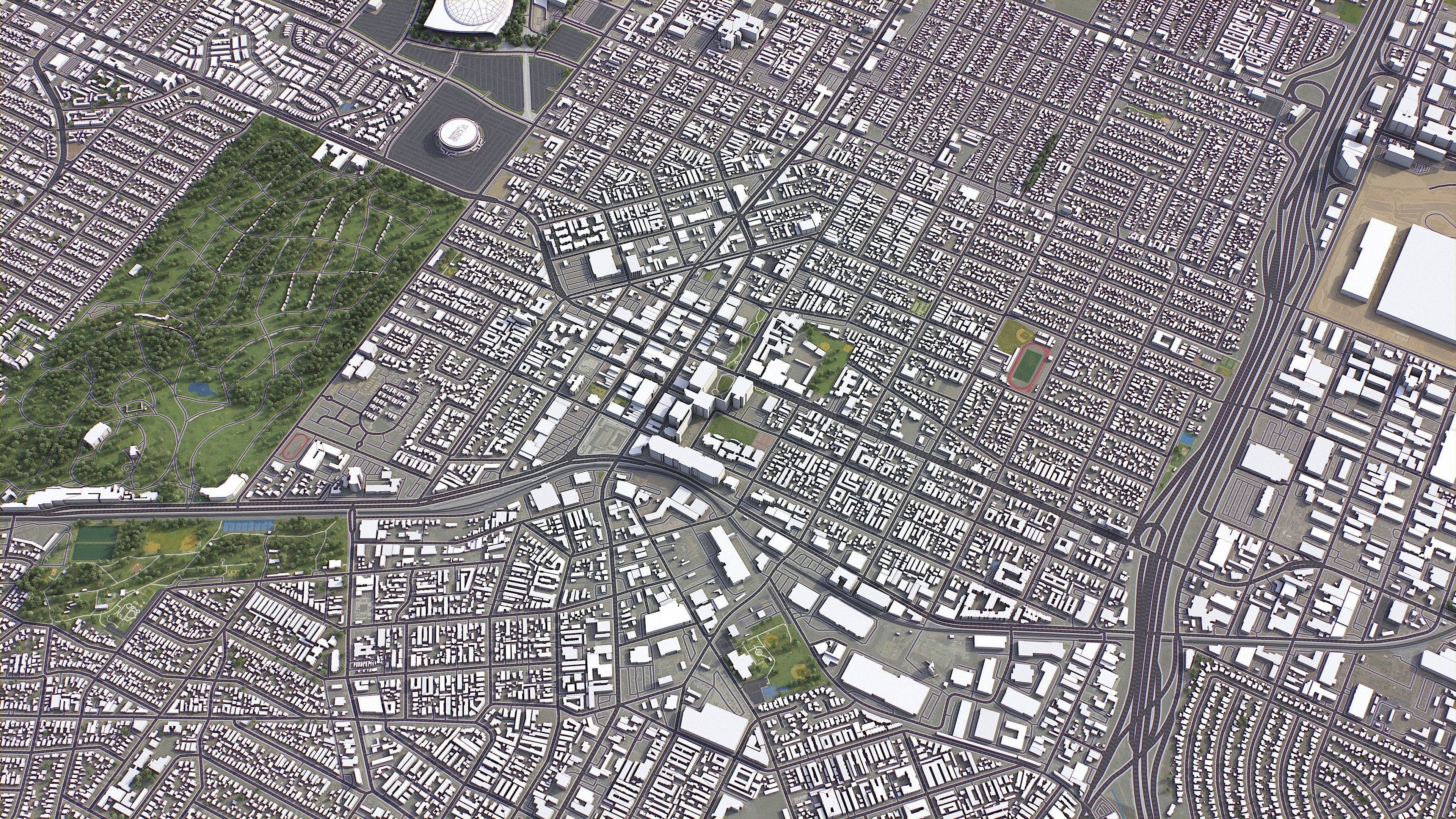 Inglewood - 3D City Model Low-poly 3D model_2