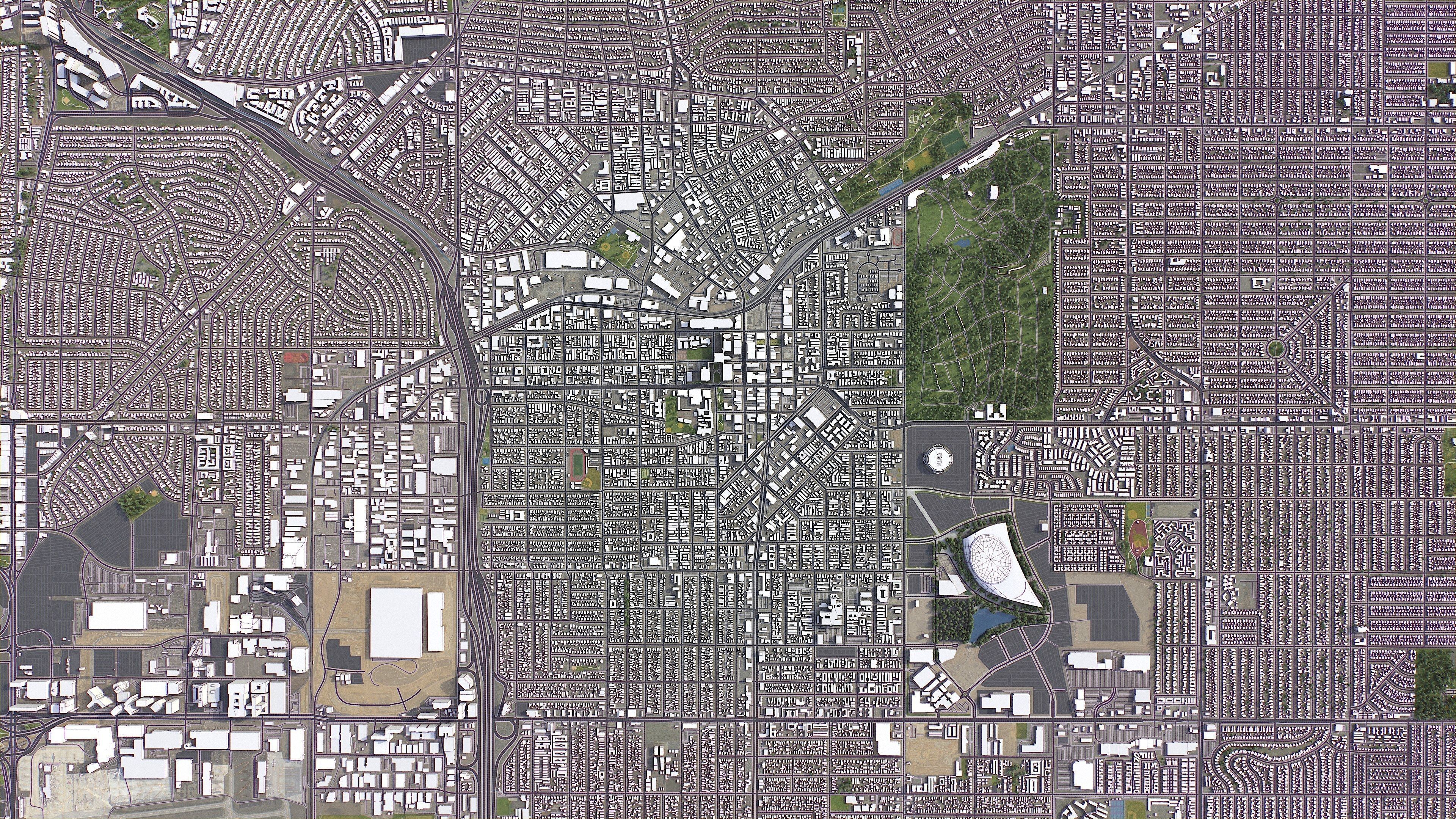 Inglewood - 3D City Model Low-poly 3D model_13