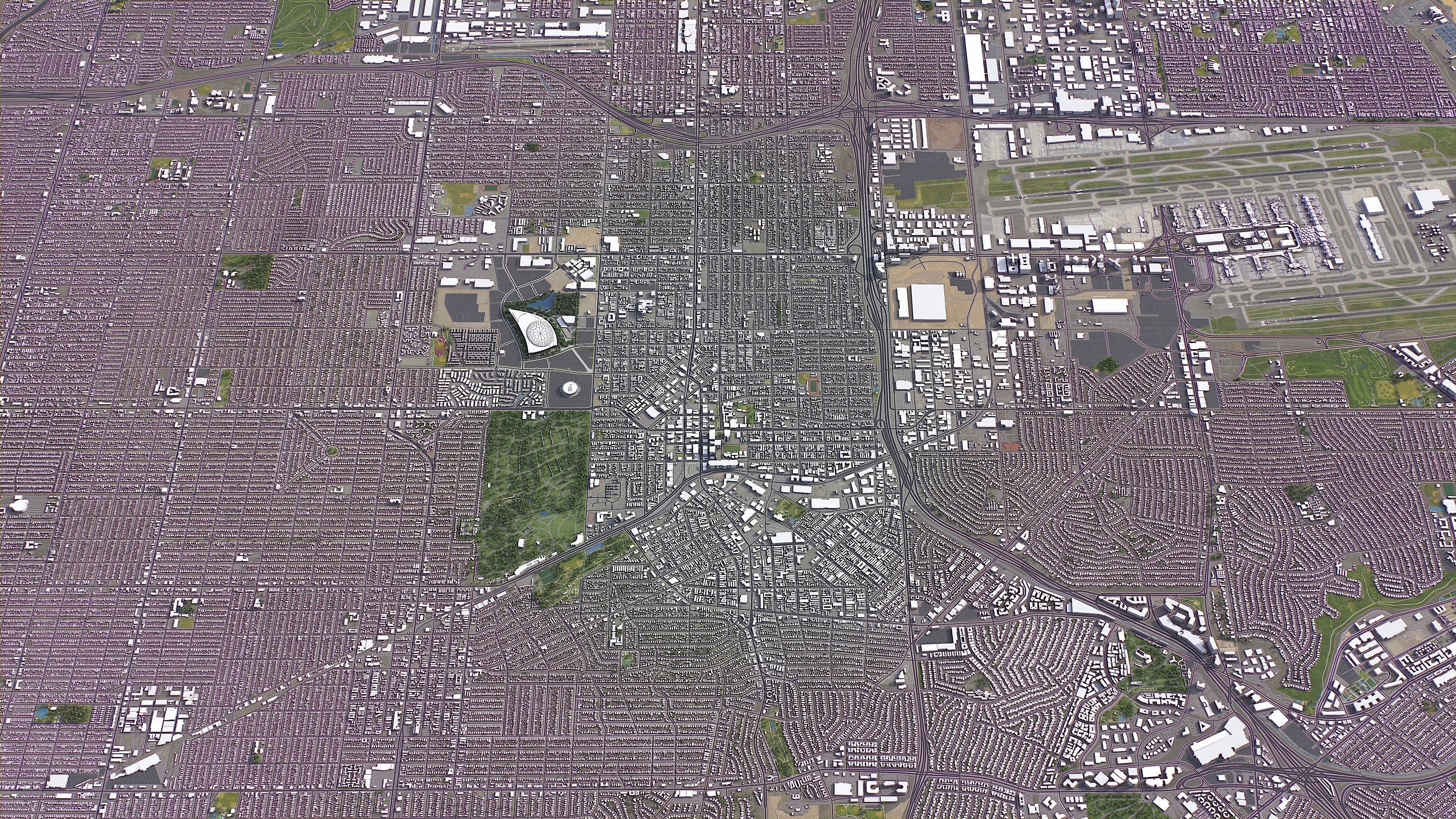 Inglewood - 3D City Model Low-poly 3D model_10