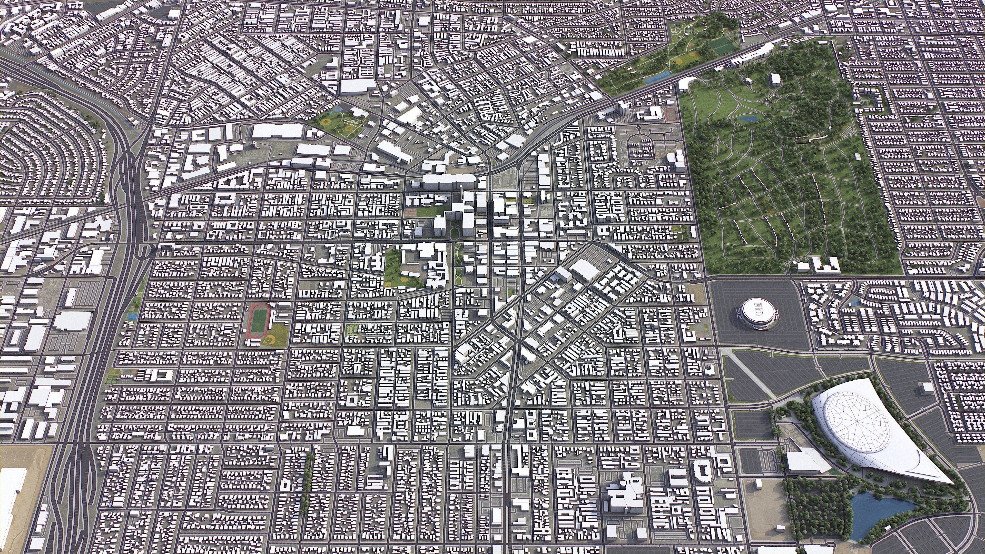 Inglewood - 3D City Model Low-poly 3D model_4