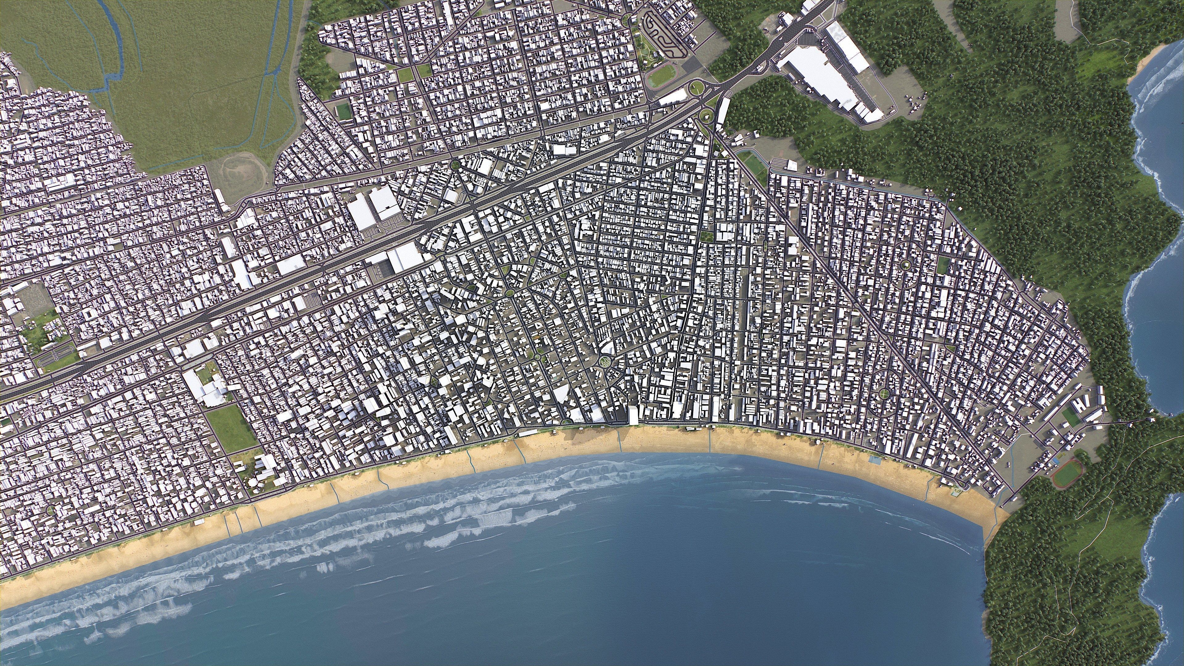 Praia Grande - 3D City Model Low-poly 3D model_7