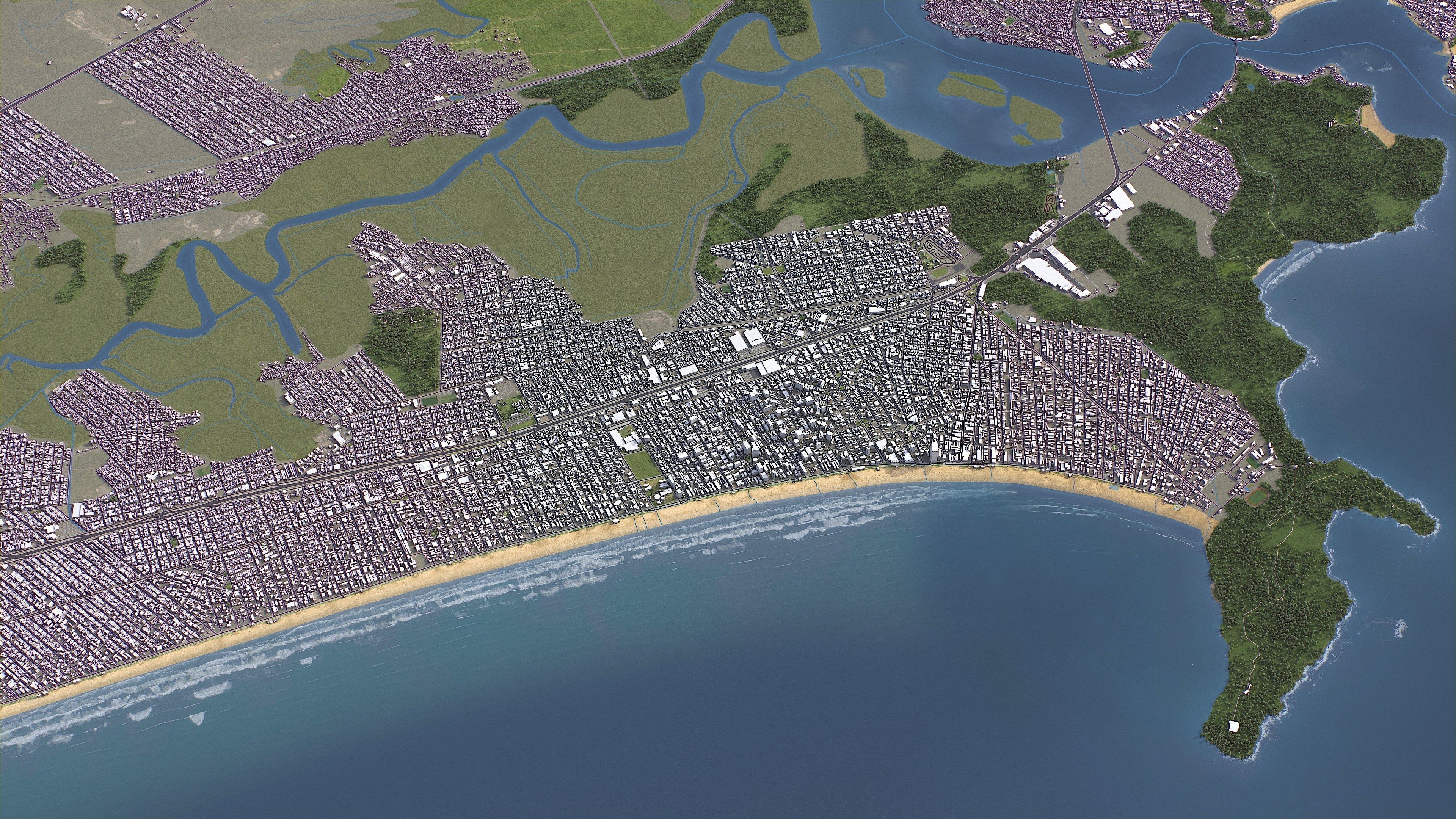 Praia Grande - 3D City Model Low-poly 3D model_8