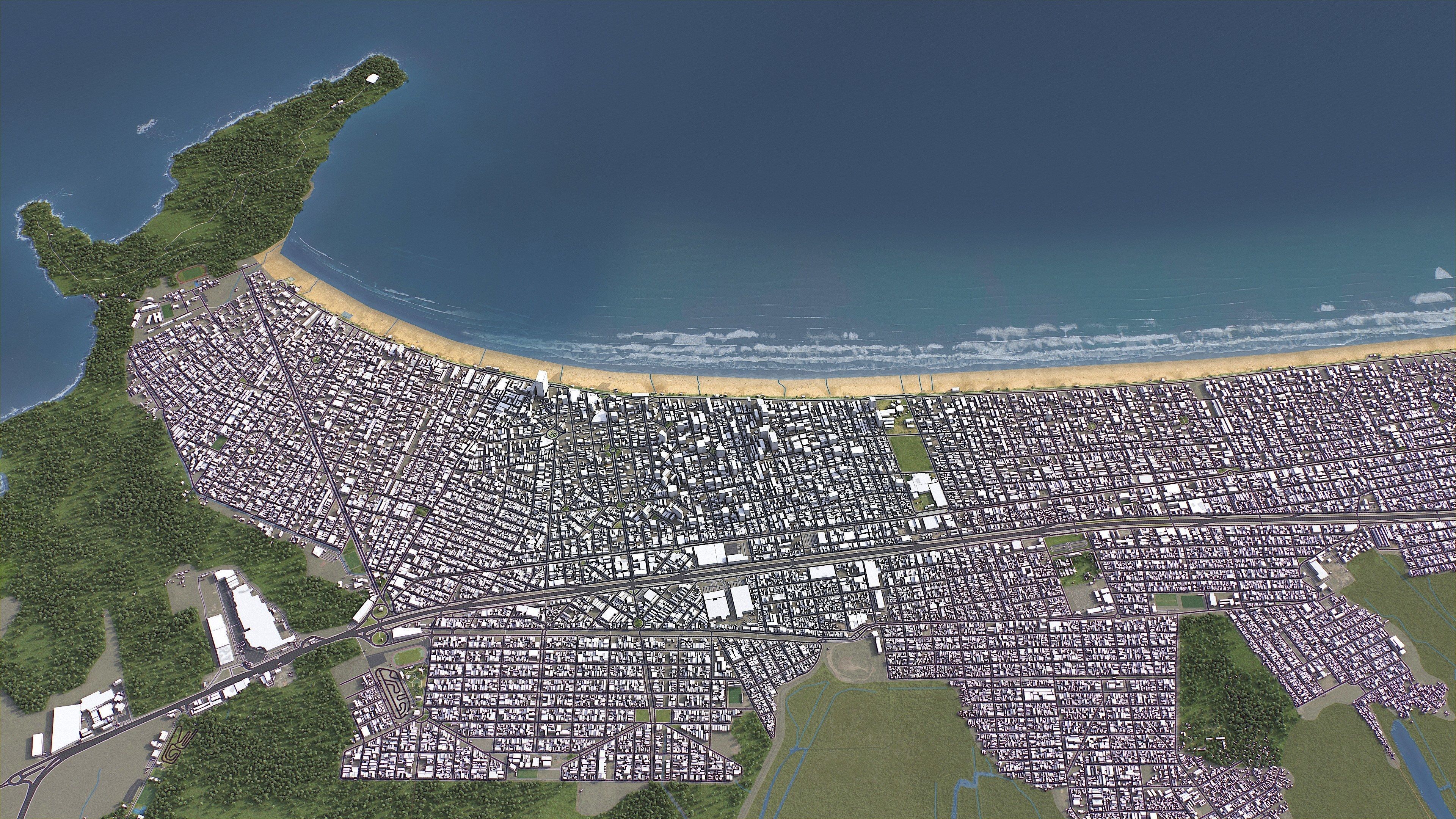 Praia Grande - 3D City Model Low-poly 3D model_10