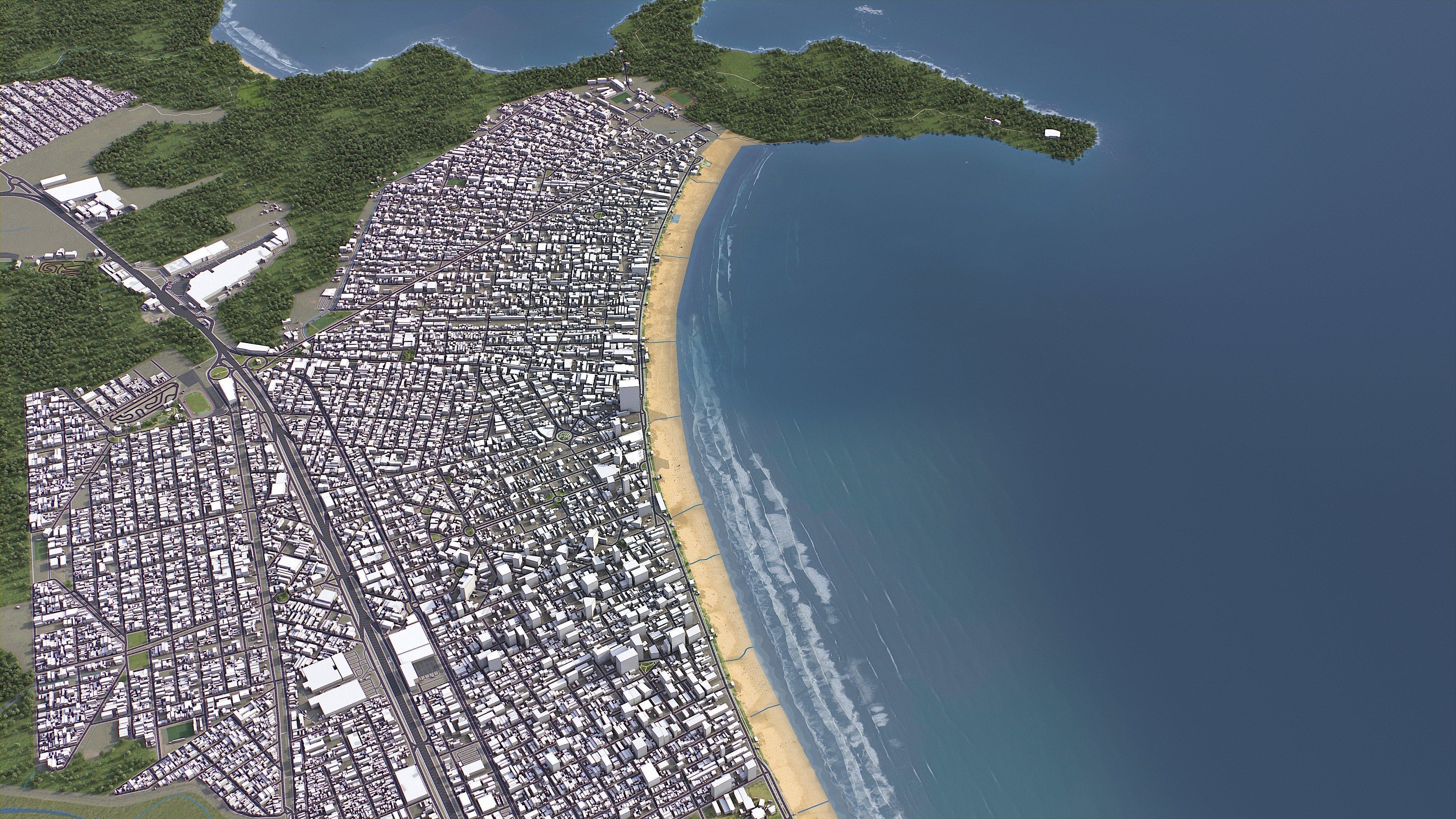 Praia Grande - 3D City Model Low-poly 3D model_2