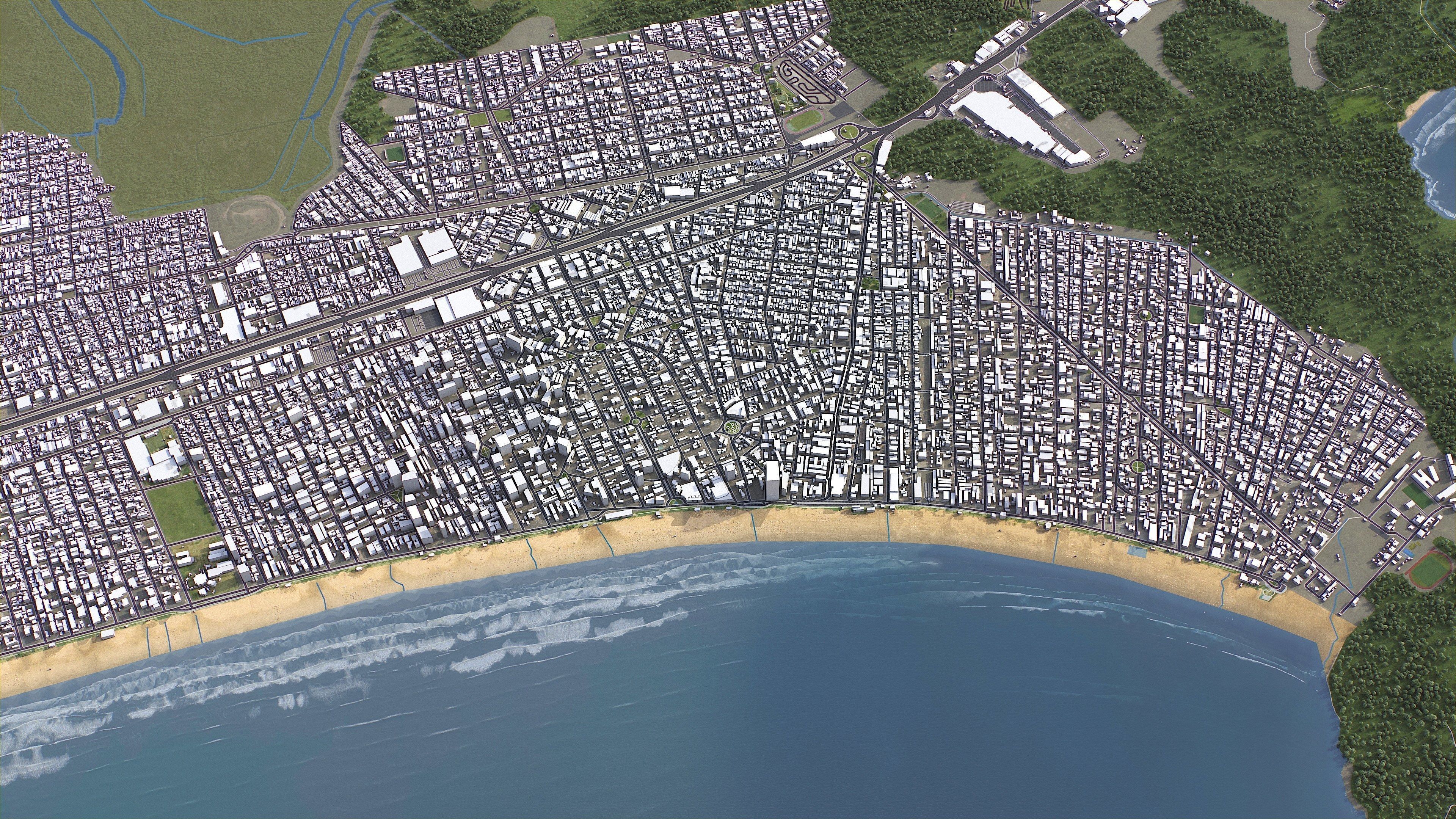 Praia Grande - 3D City Model Low-poly 3D model_1