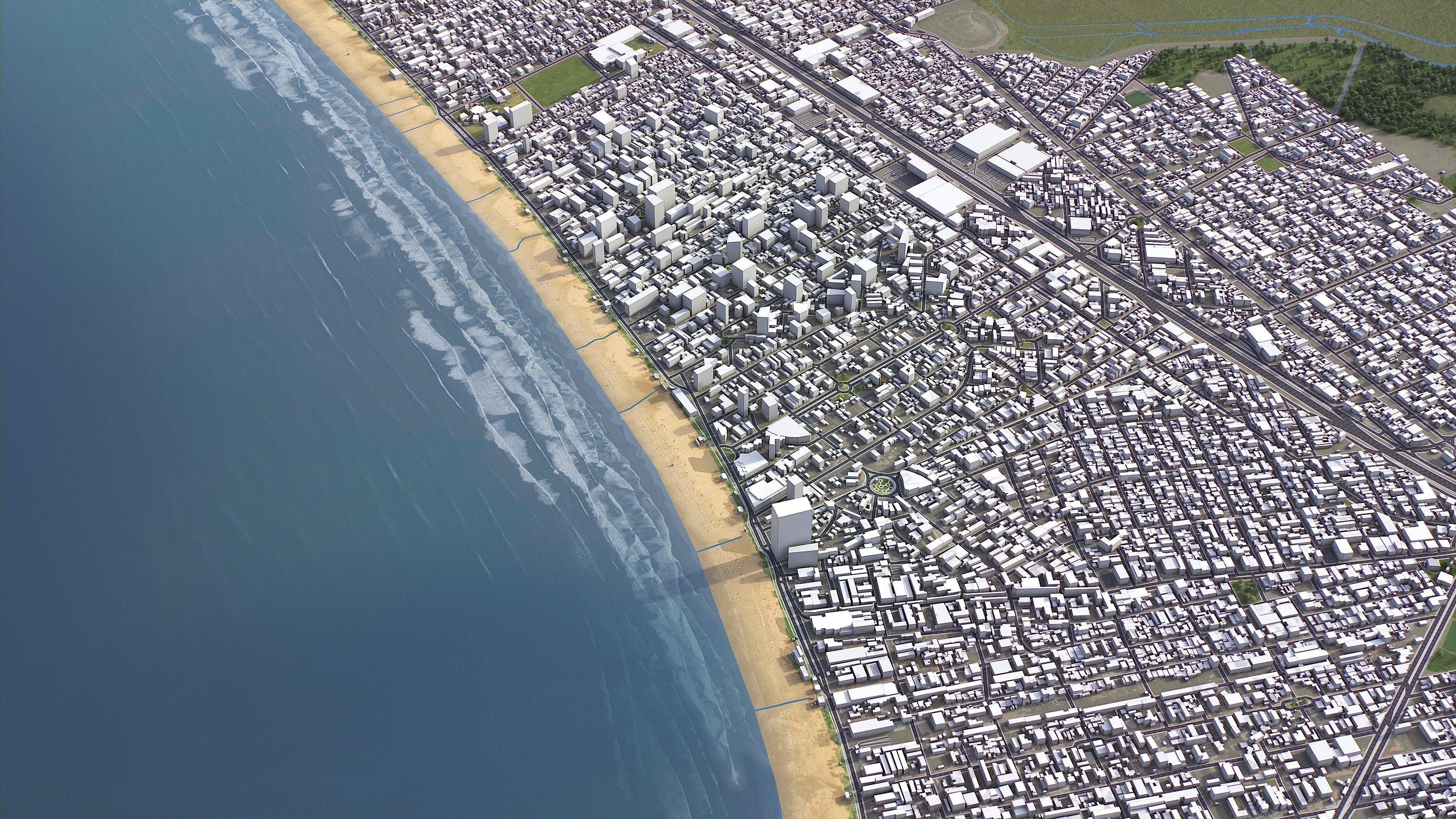 Praia Grande - 3D City Model Low-poly 3D model_5