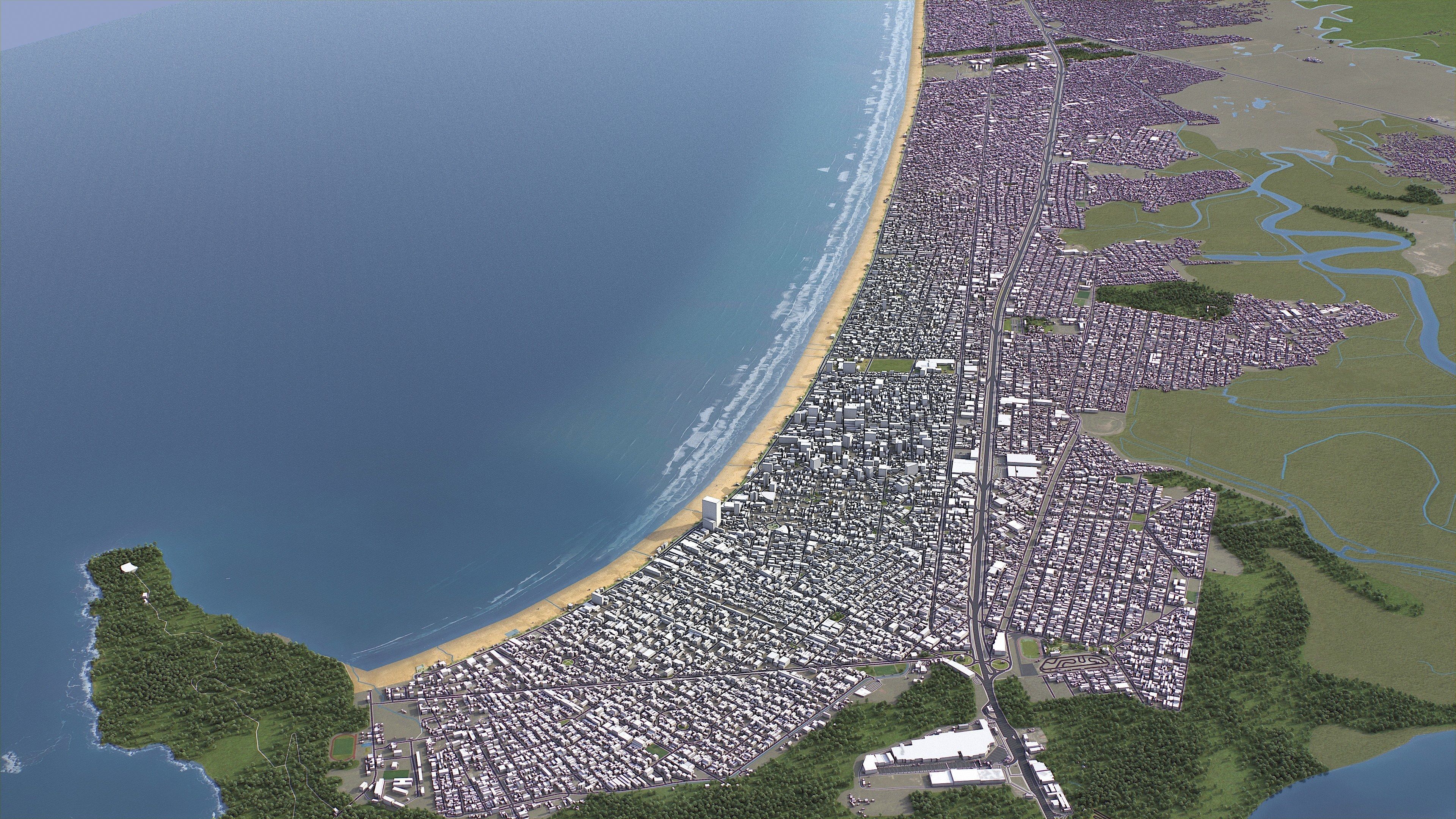 Praia Grande - 3D City Model Low-poly 3D model_11