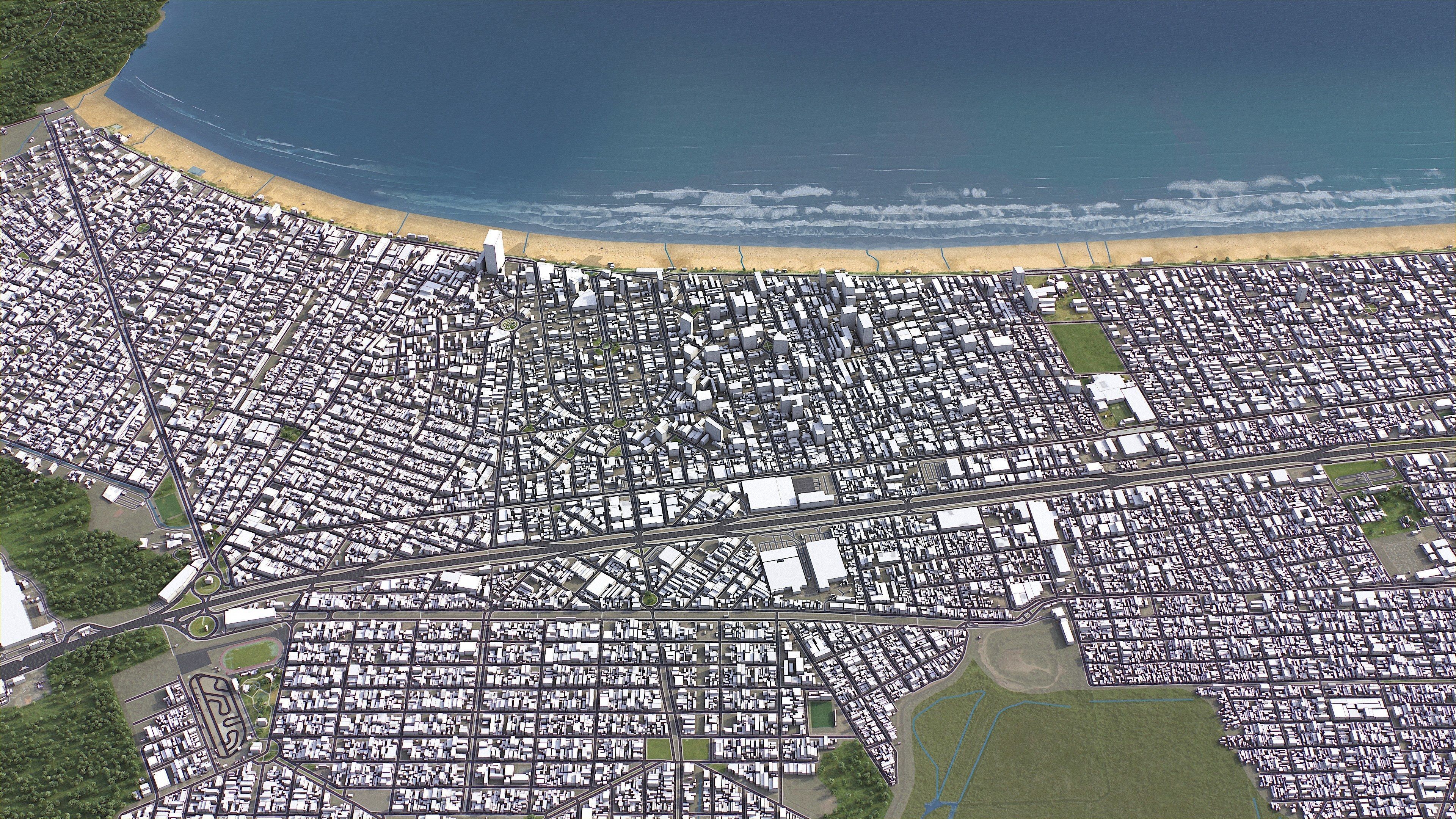Praia Grande - 3D City Model Low-poly 3D model_3