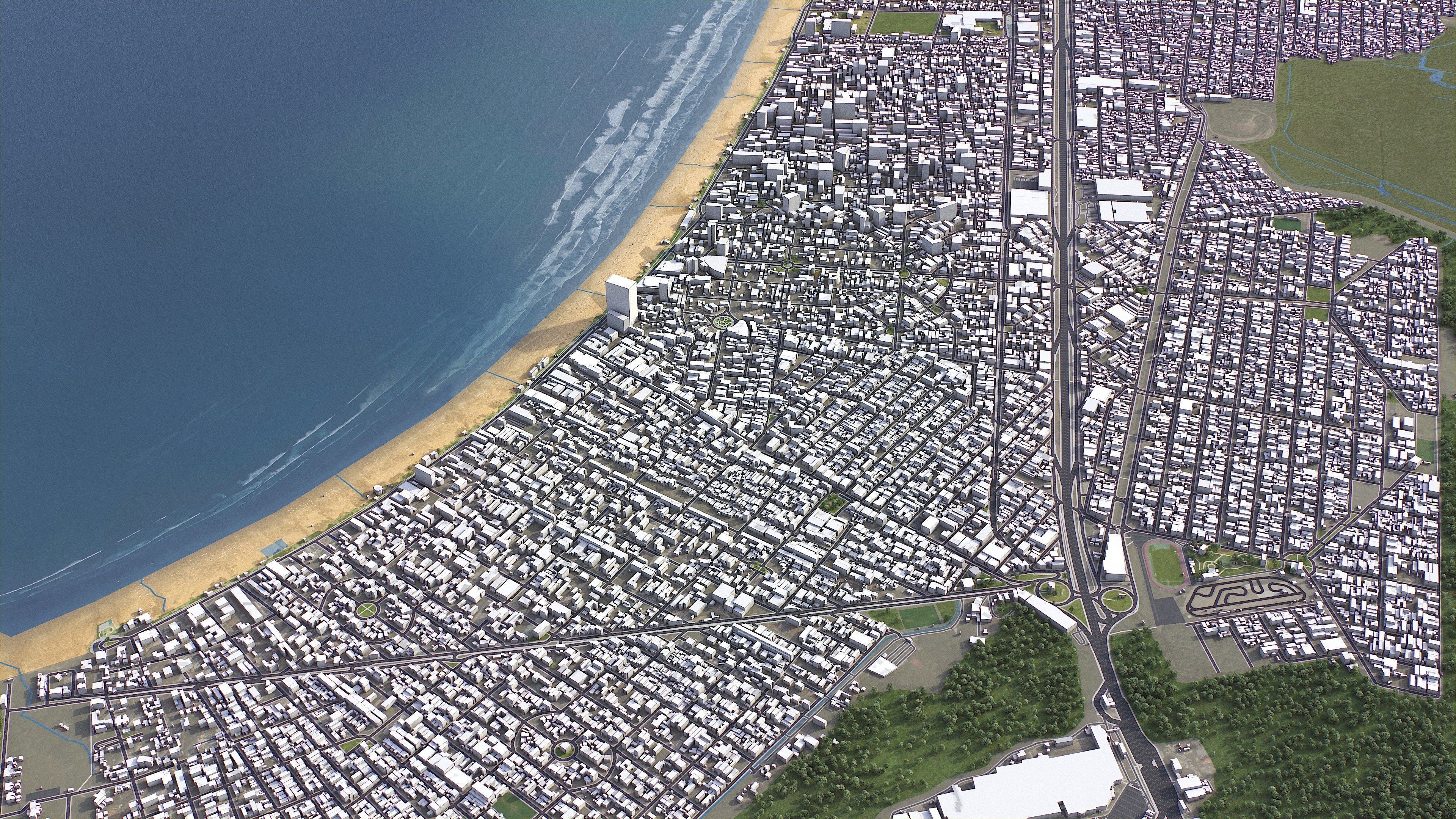 Praia Grande - 3D City Model Low-poly 3D model_4