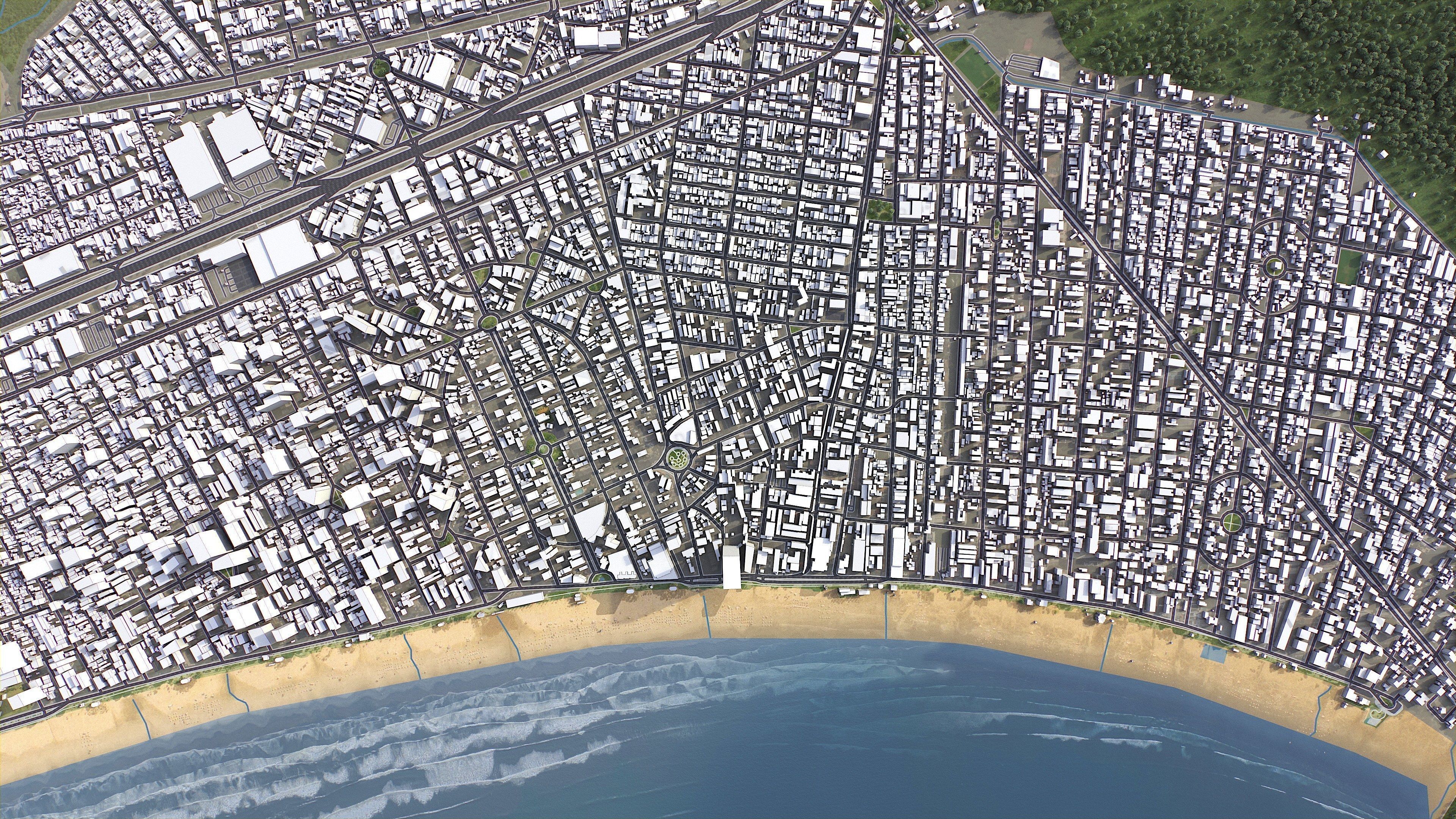 Praia Grande - 3D City Model Low-poly 3D model_6