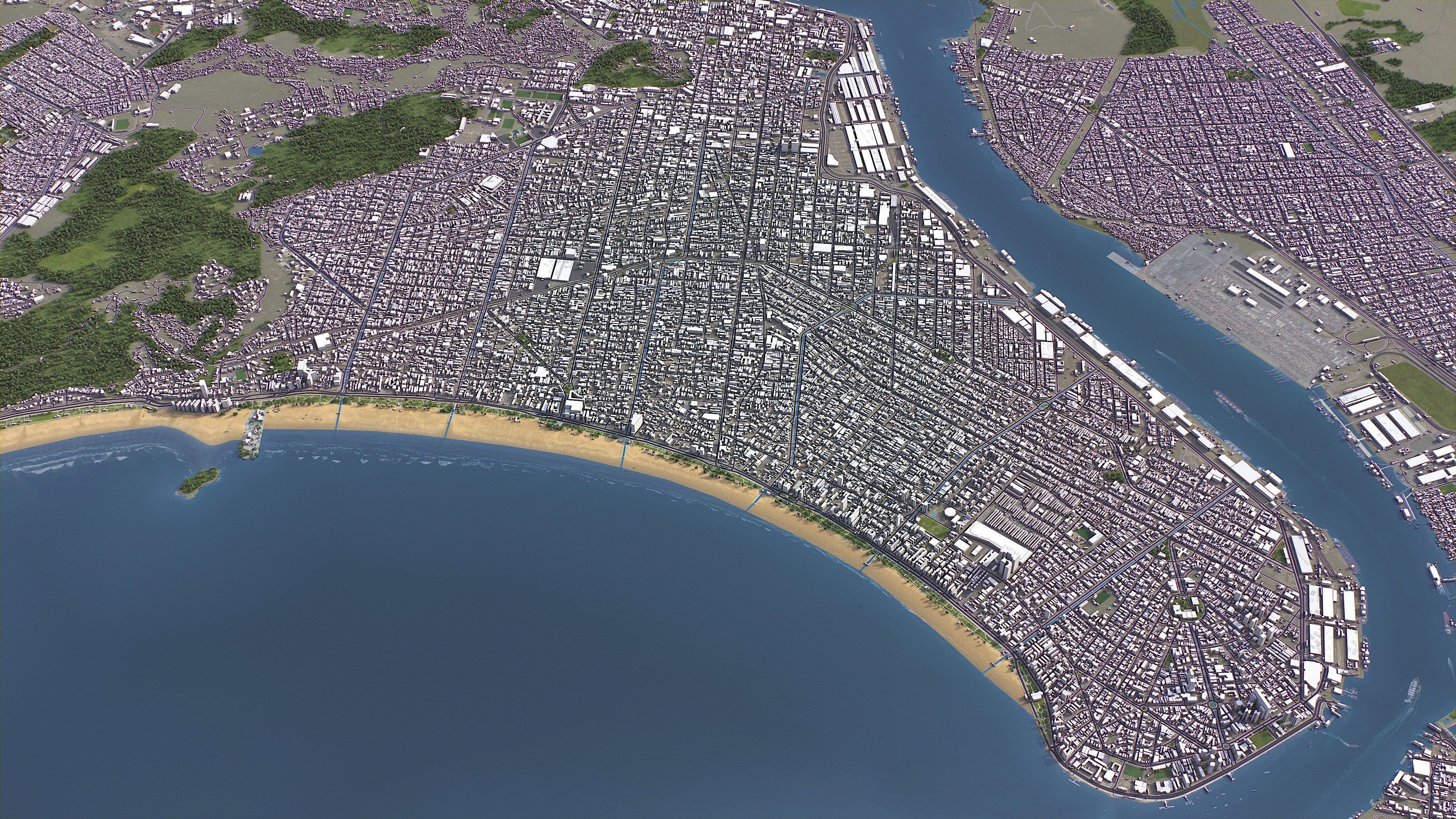 Santos - 3D City Model Low-poly 3D model_9