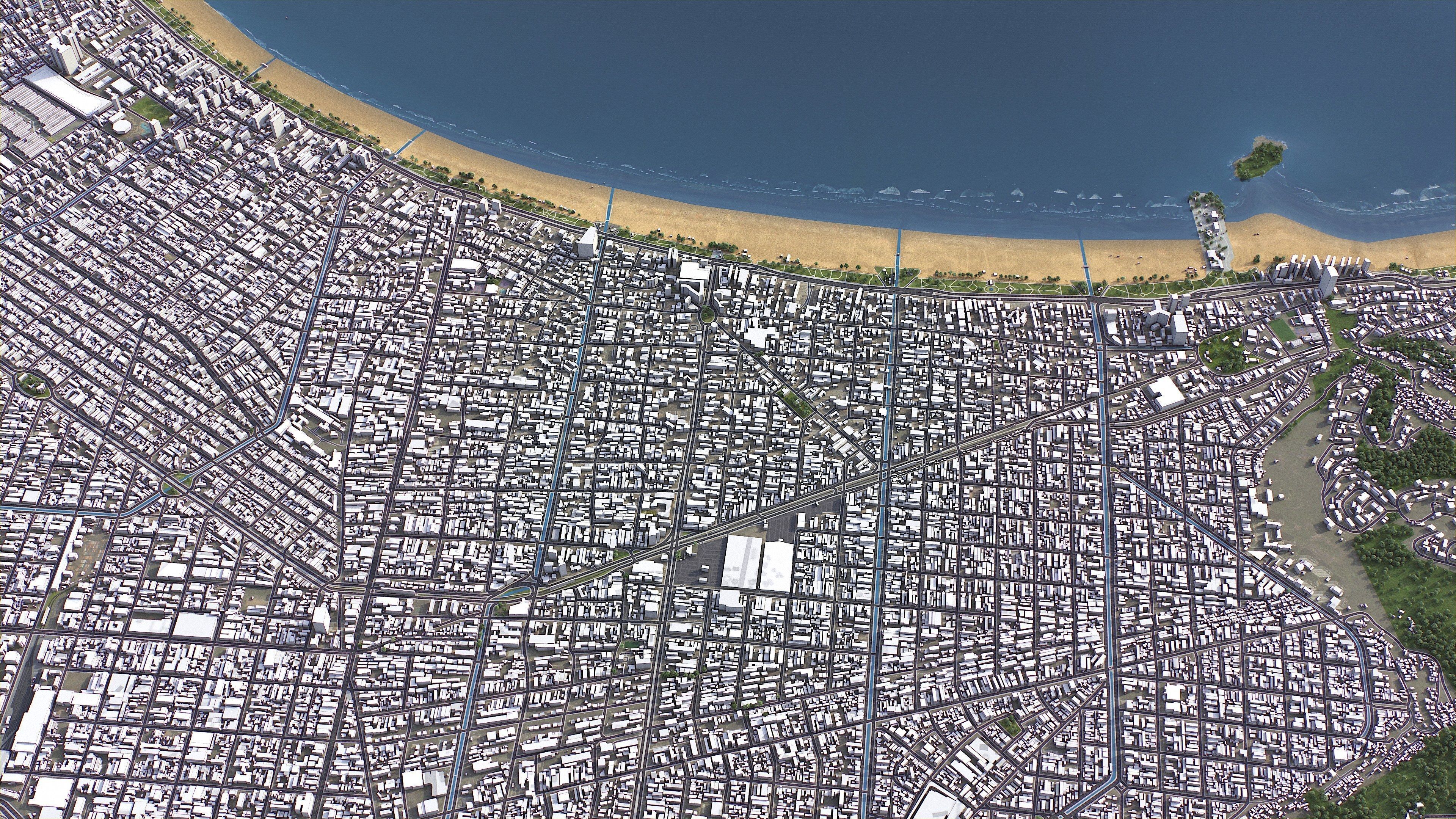 Santos - 3D City Model Low-poly 3D model_3