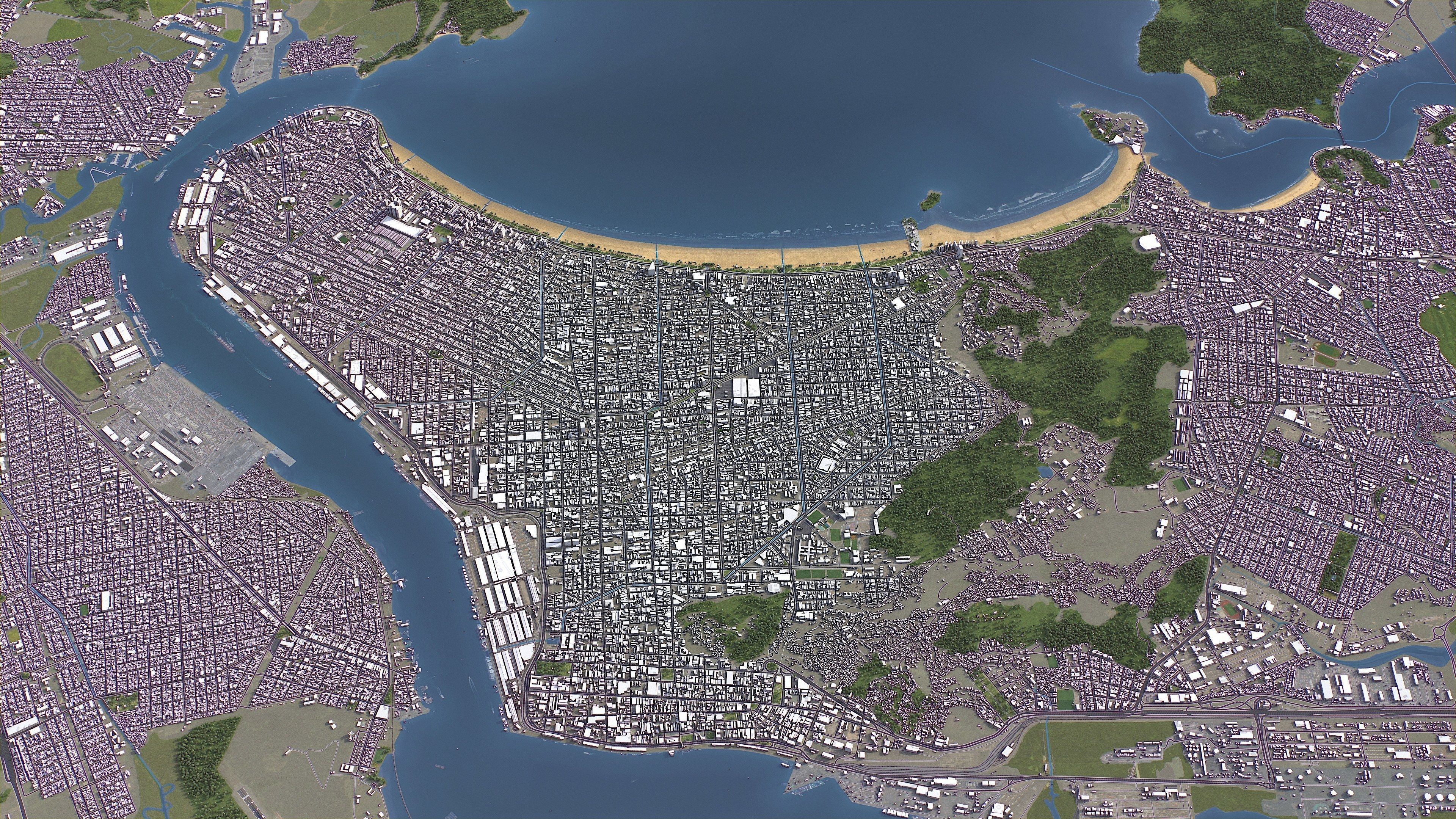 Santos - 3D City Model Low-poly 3D model_12