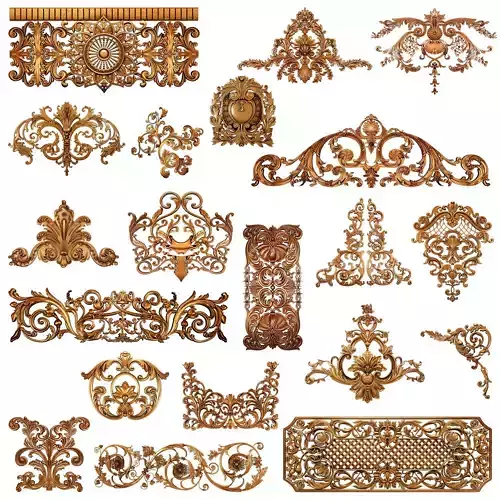 Collection of classical ornaments 01 3D model