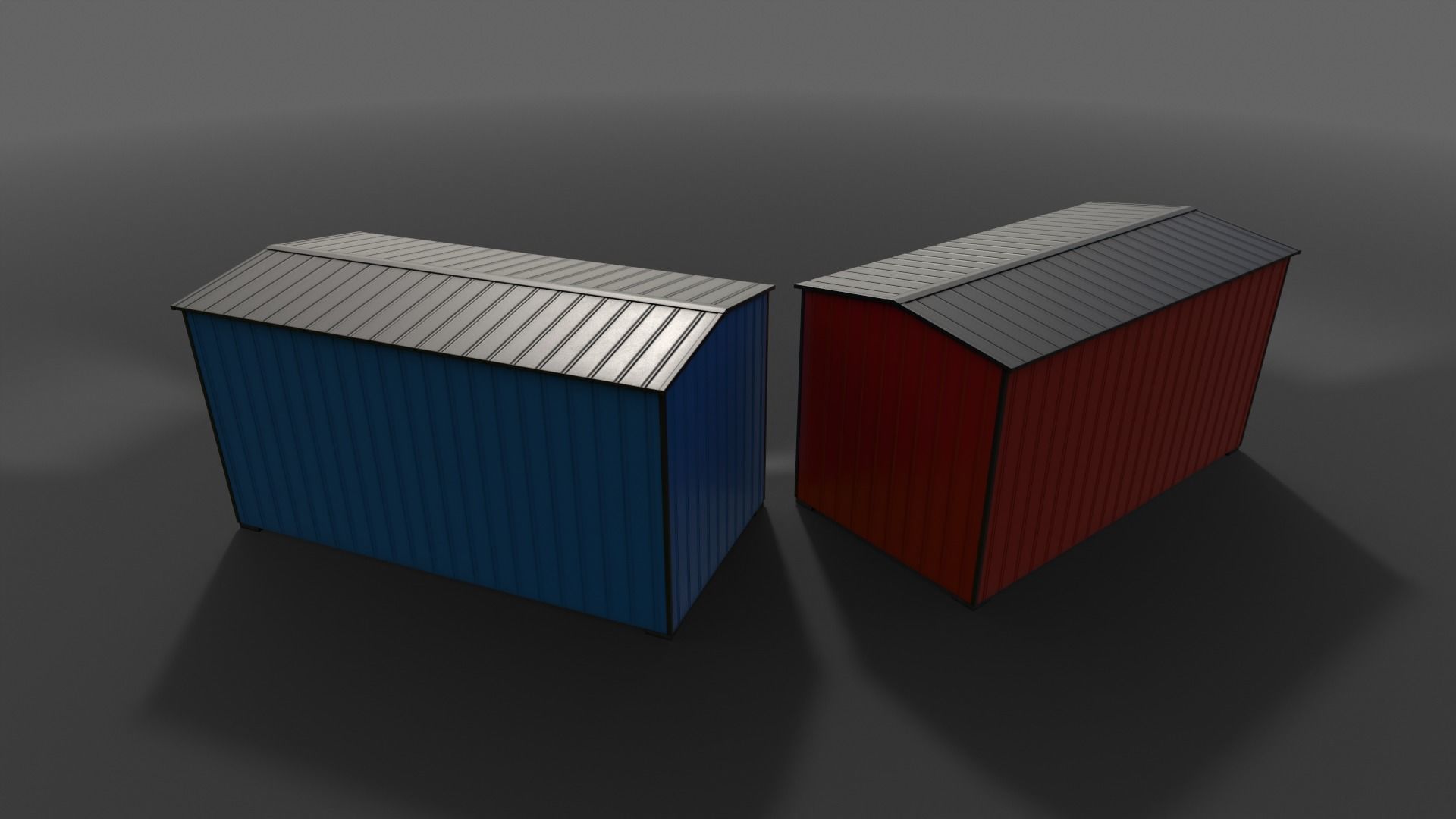 PBR Shed House C 20ft V1 Low-poly 3D model_19