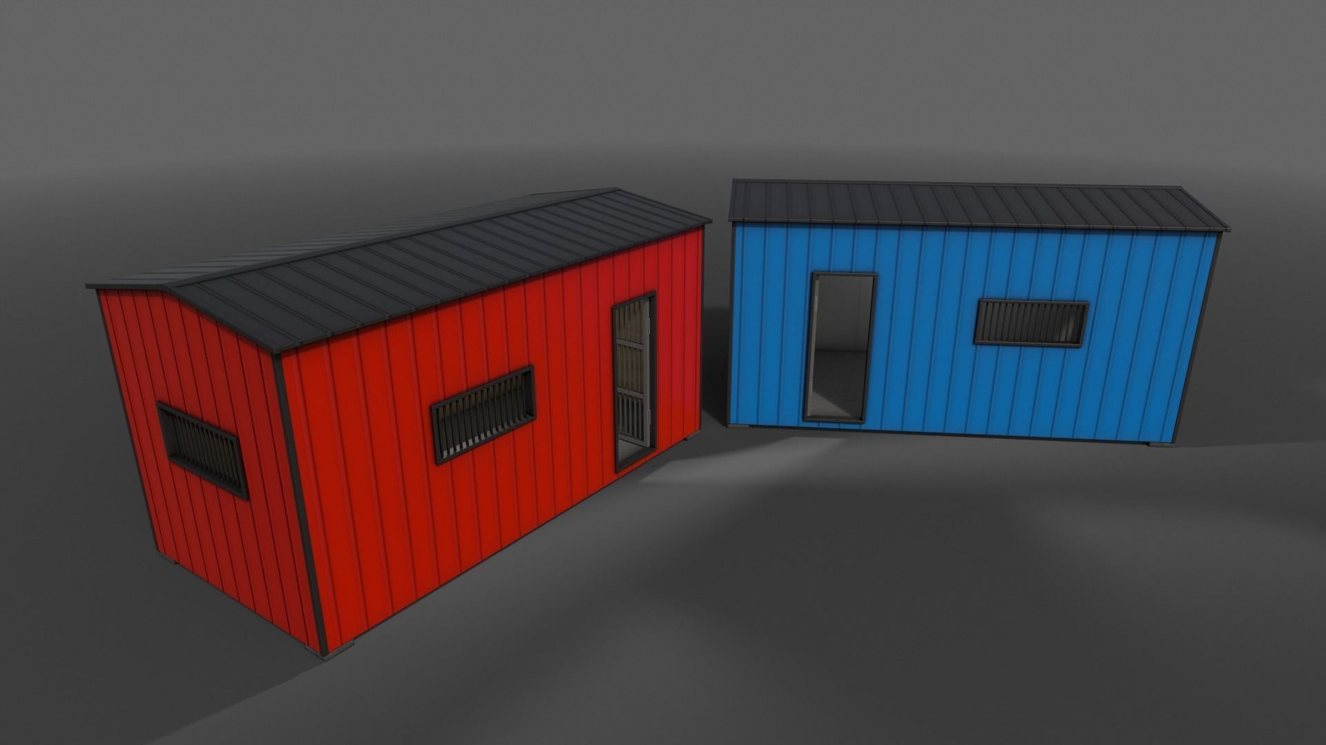 PBR Shed House C 20ft V1 Low-poly 3D model_8