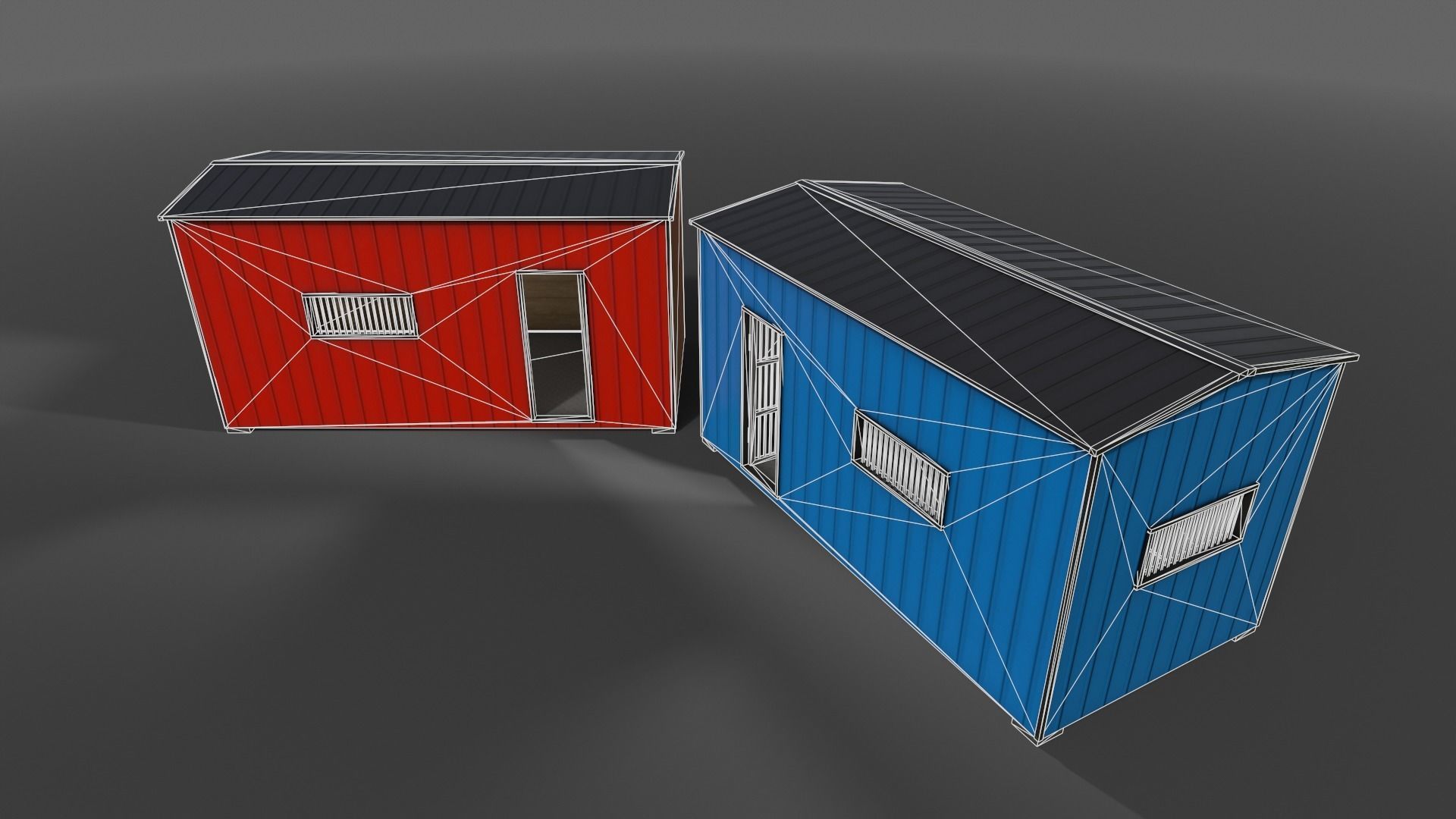 PBR Shed House C 20ft V1 Low-poly 3D model_12