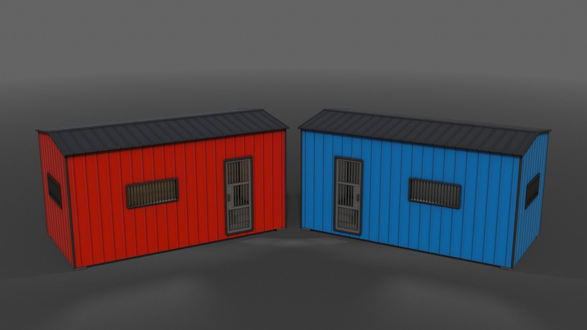 PBR Shed House C 20ft V1 Low-poly 3D model_4