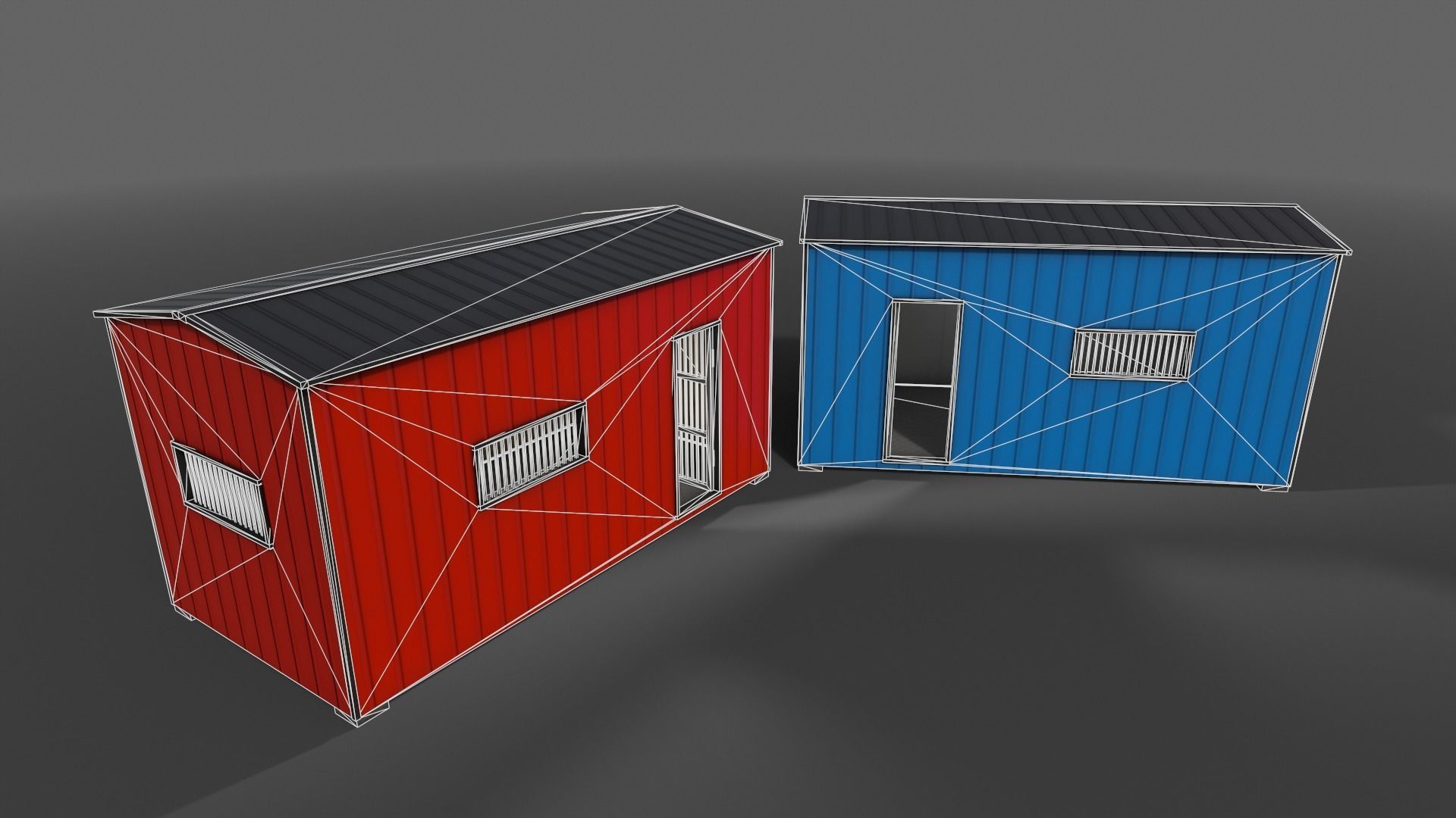 PBR Shed House C 20ft V1 Low-poly 3D model_9