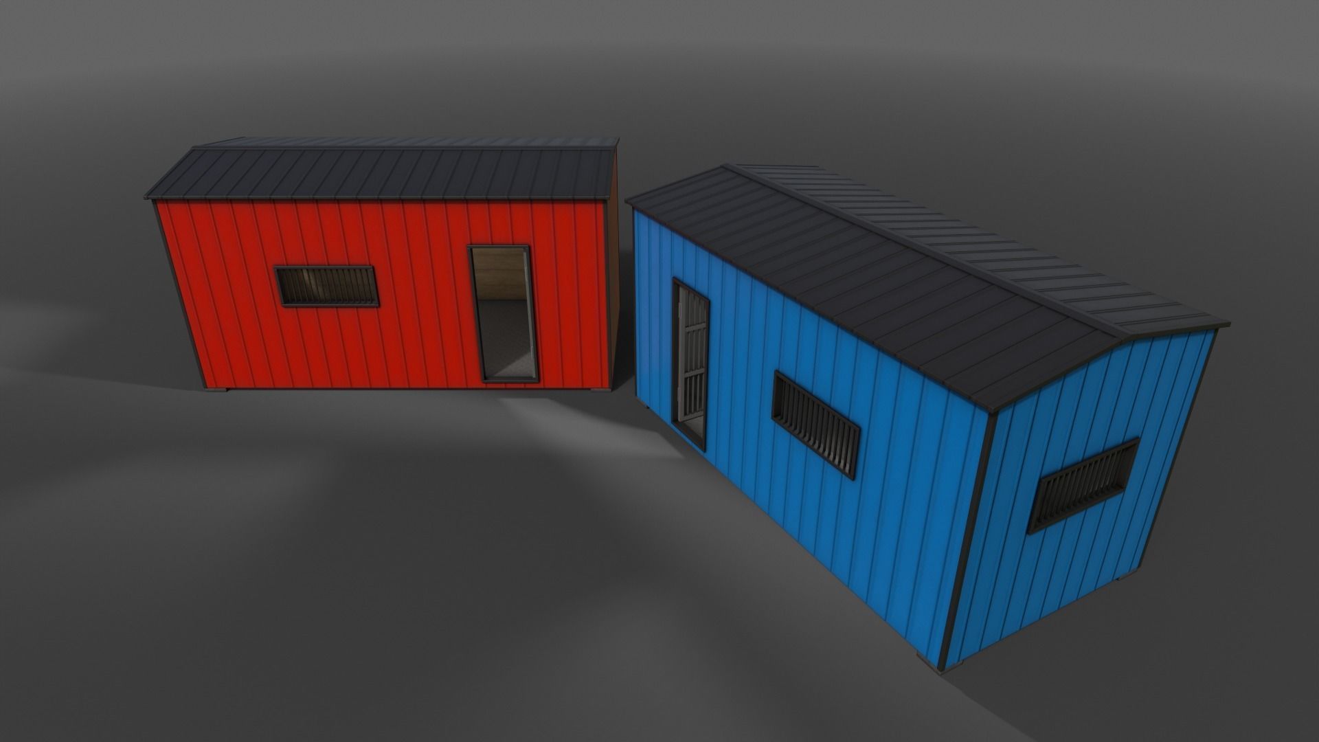 PBR Shed House C 20ft V1 Low-poly 3D model_11