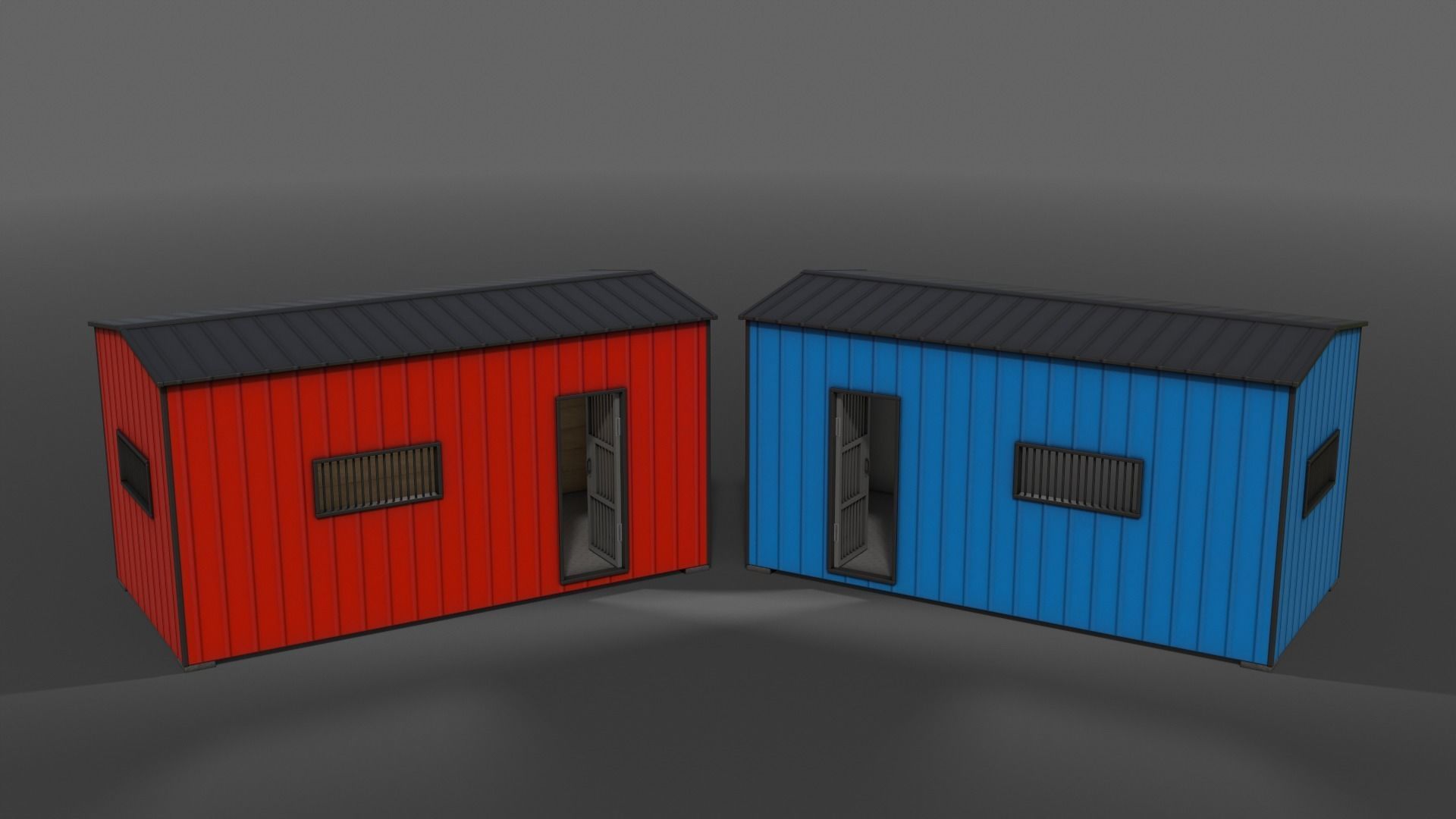 PBR Shed House C 20ft V1 Low-poly 3D model_5