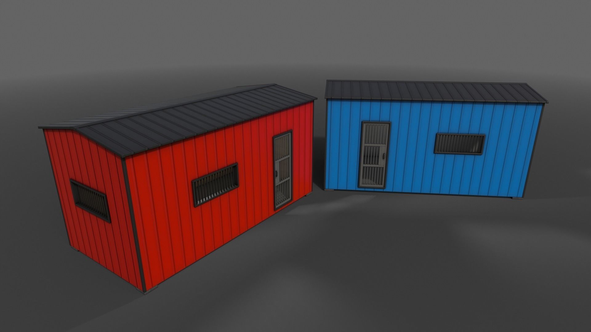 PBR Shed House C 20ft V1 Low-poly 3D model_7