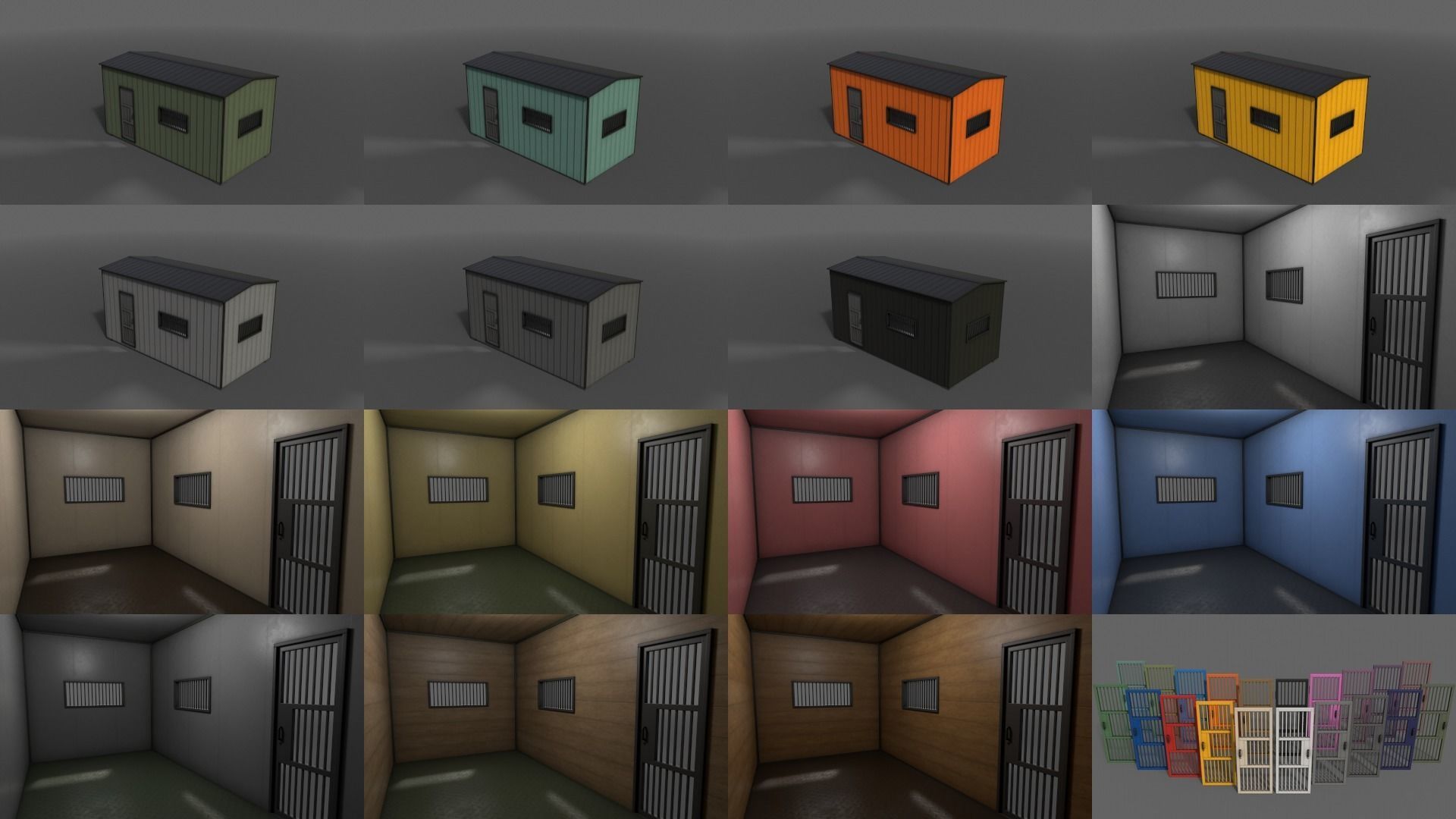 PBR Shed House C 20ft V1 Low-poly 3D model_3