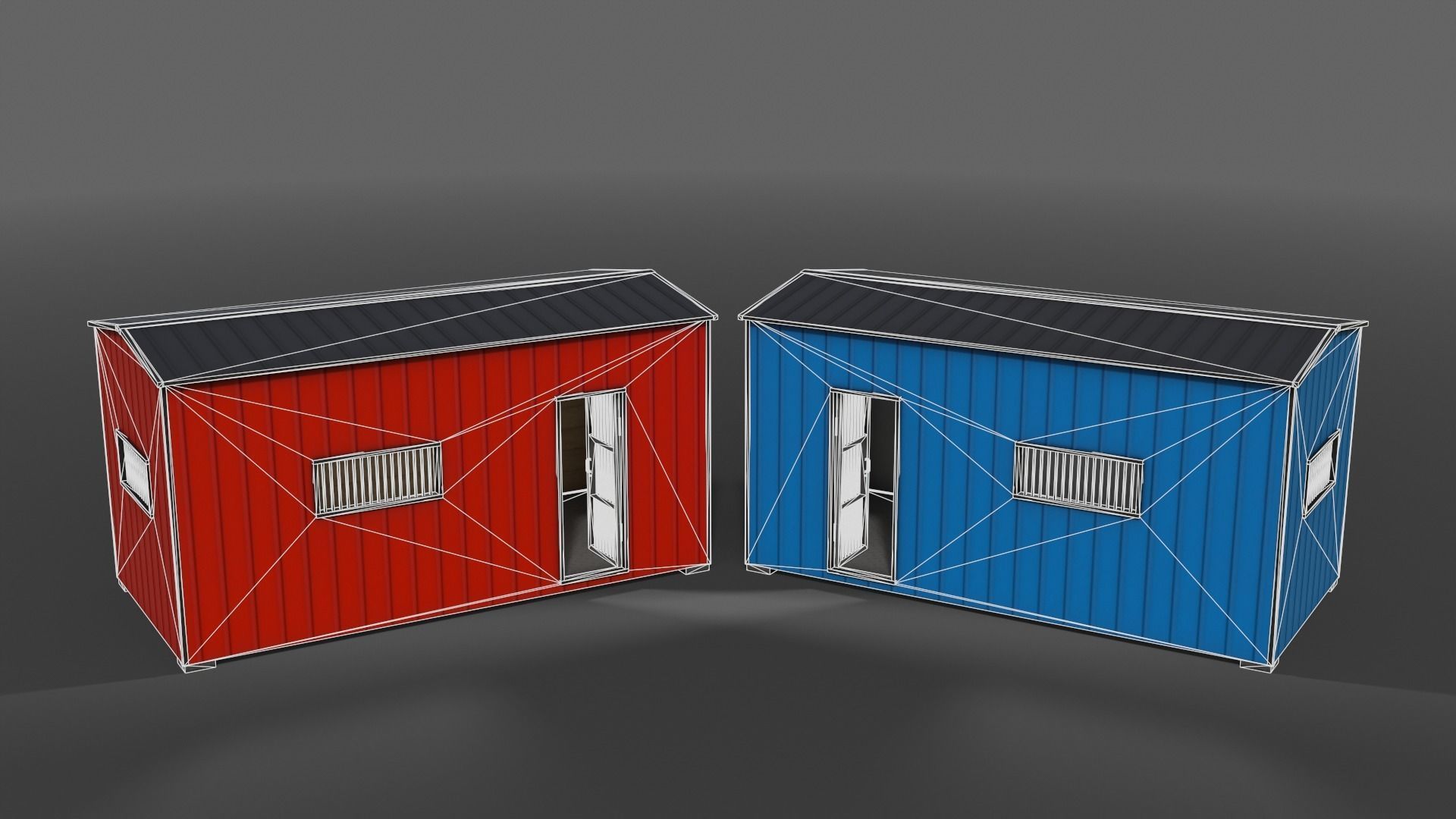 PBR Shed House C 20ft V1 Low-poly 3D model_6