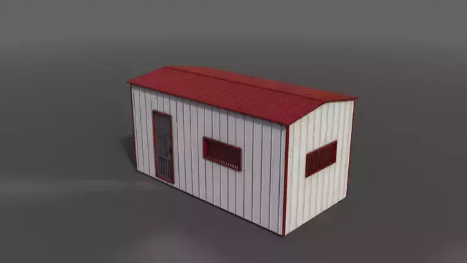 PBR Shed House C 20ft V1 Low-poly 3D model