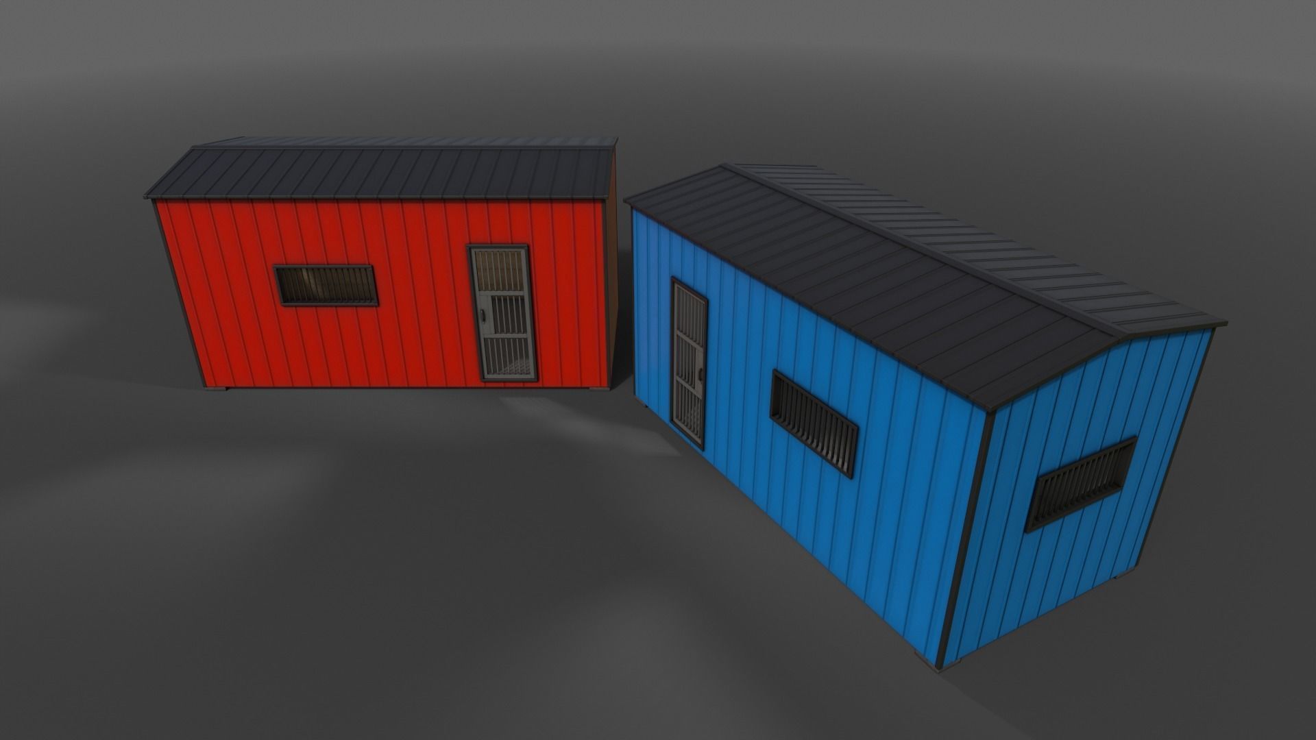 PBR Shed House C 20ft V1 Low-poly 3D model_10