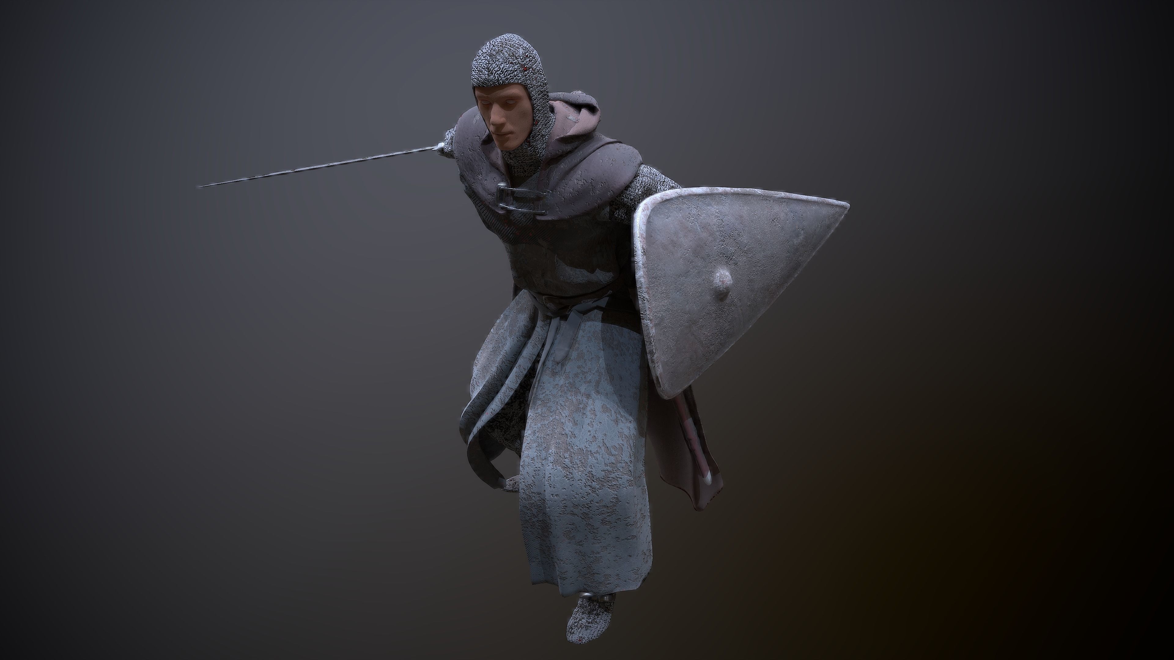 Phantom Knight Low-poly 3D model_5