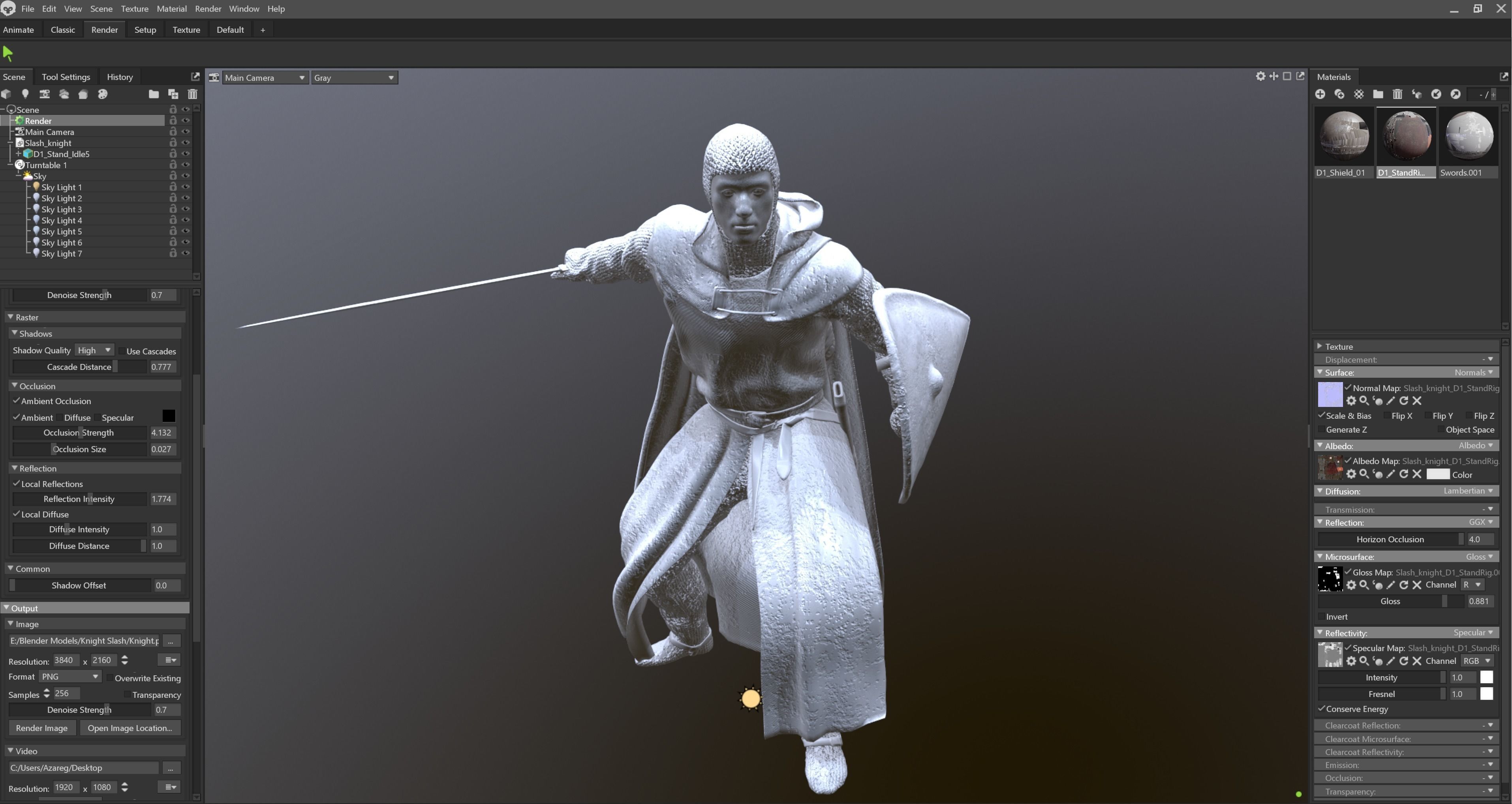 Phantom Knight Low-poly 3D model_4