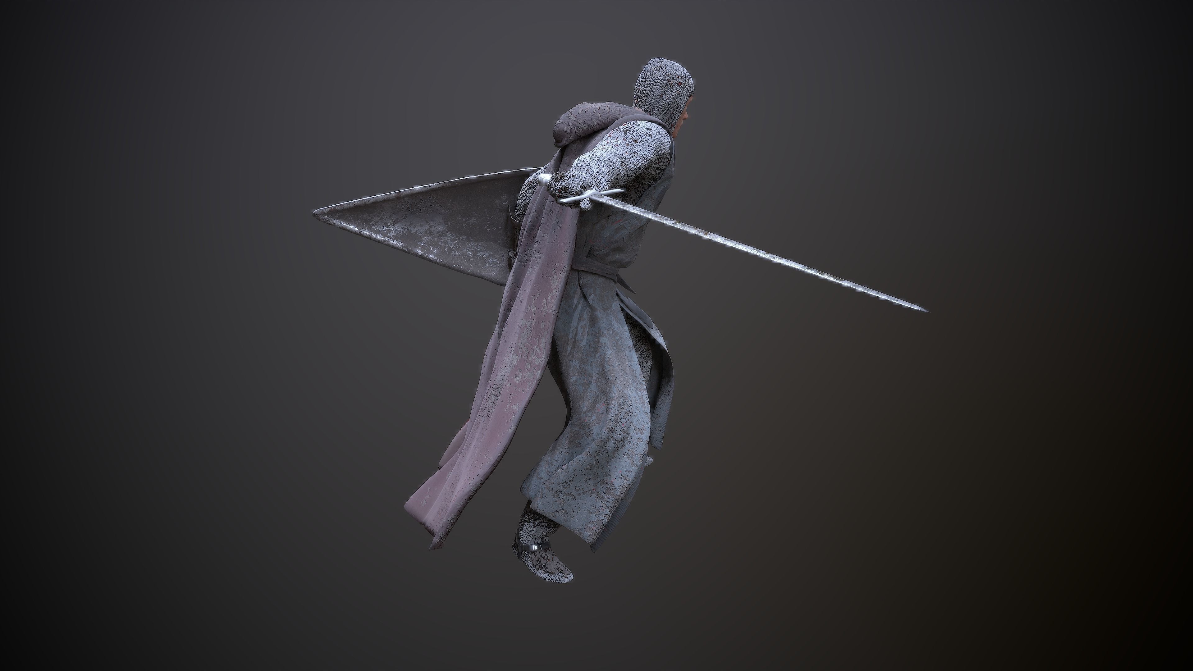 Phantom Knight Low-poly 3D model_7