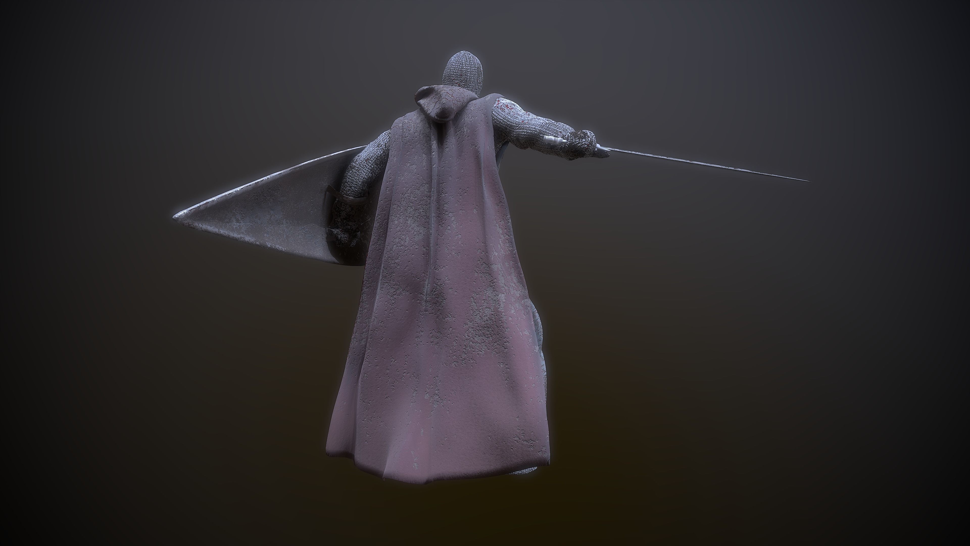 Phantom Knight Low-poly 3D model_9