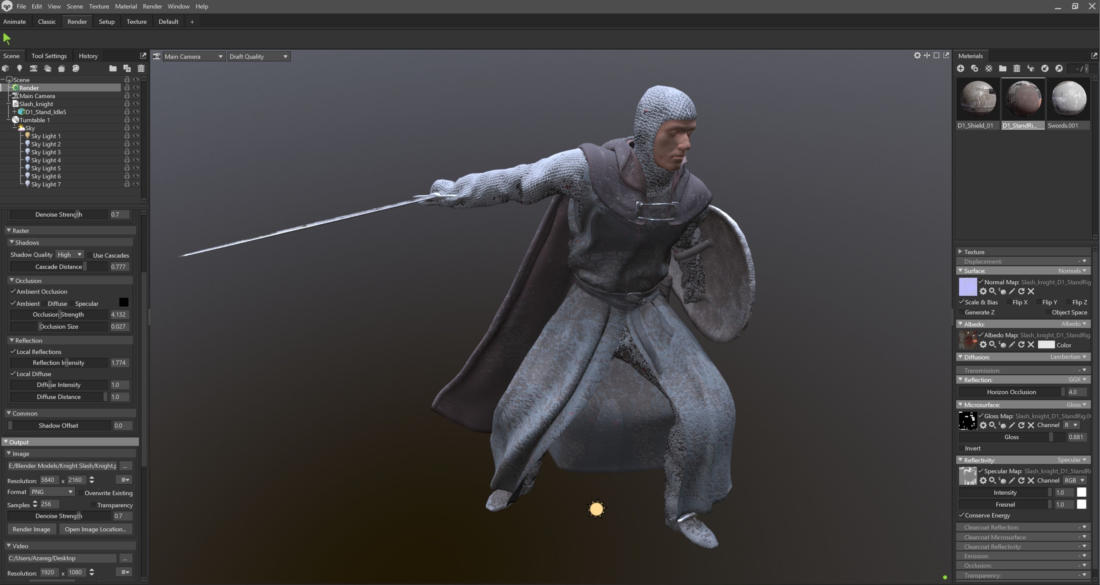 Phantom Knight Low-poly 3D model_3