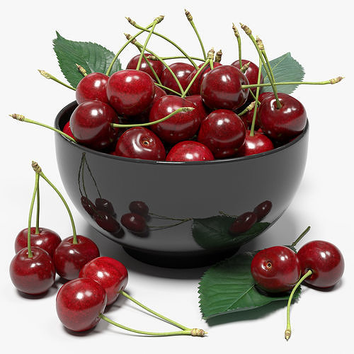 Wet Cherries 3D model 2