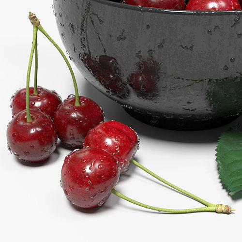 Wet Cherries 3D model 4