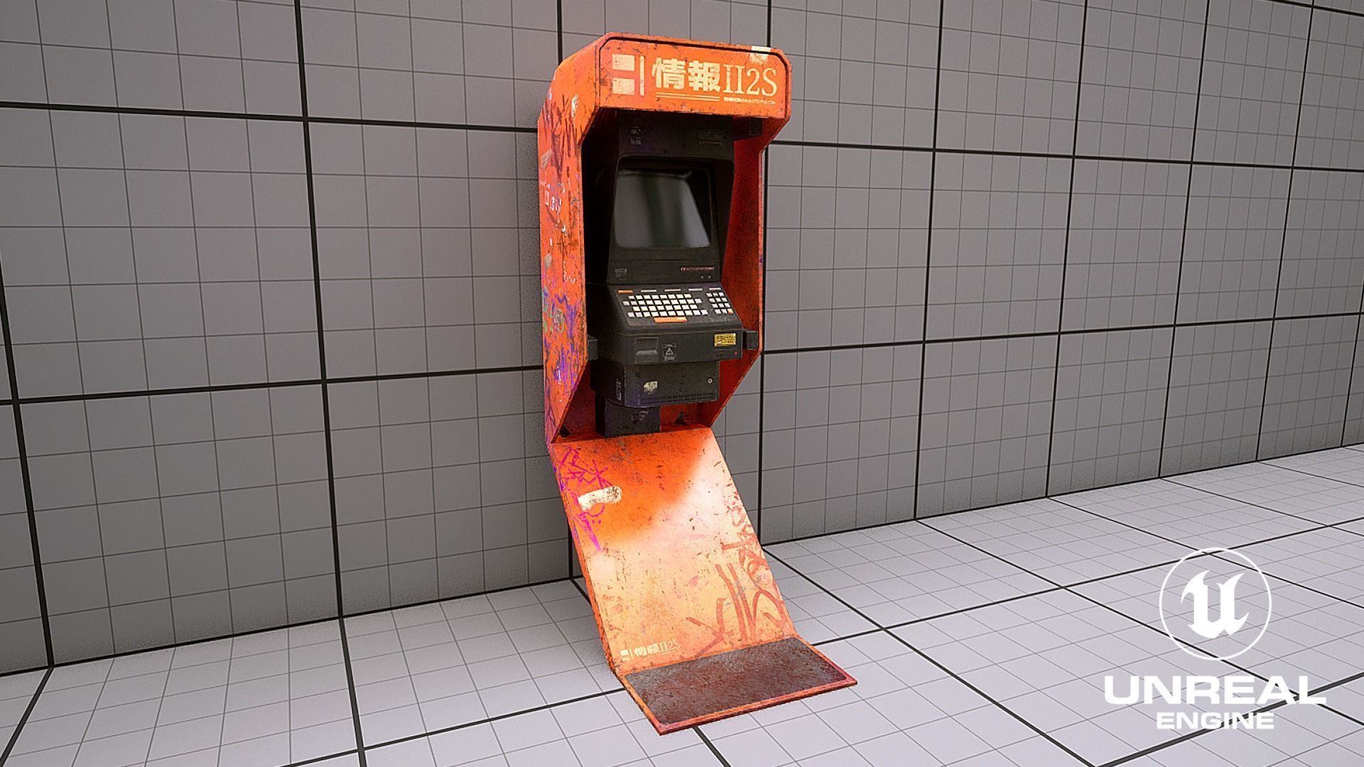 Cyberpunk Monitor Terminal - Low Poly UE Game Prop Low-poly 3D model_15