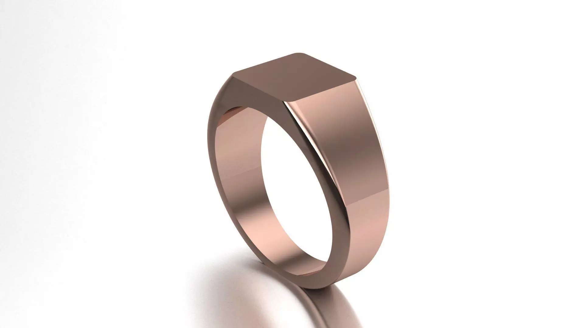 9mm Signet Ring Squareshape Pritable model 3dmodel US 8 3D print model_0