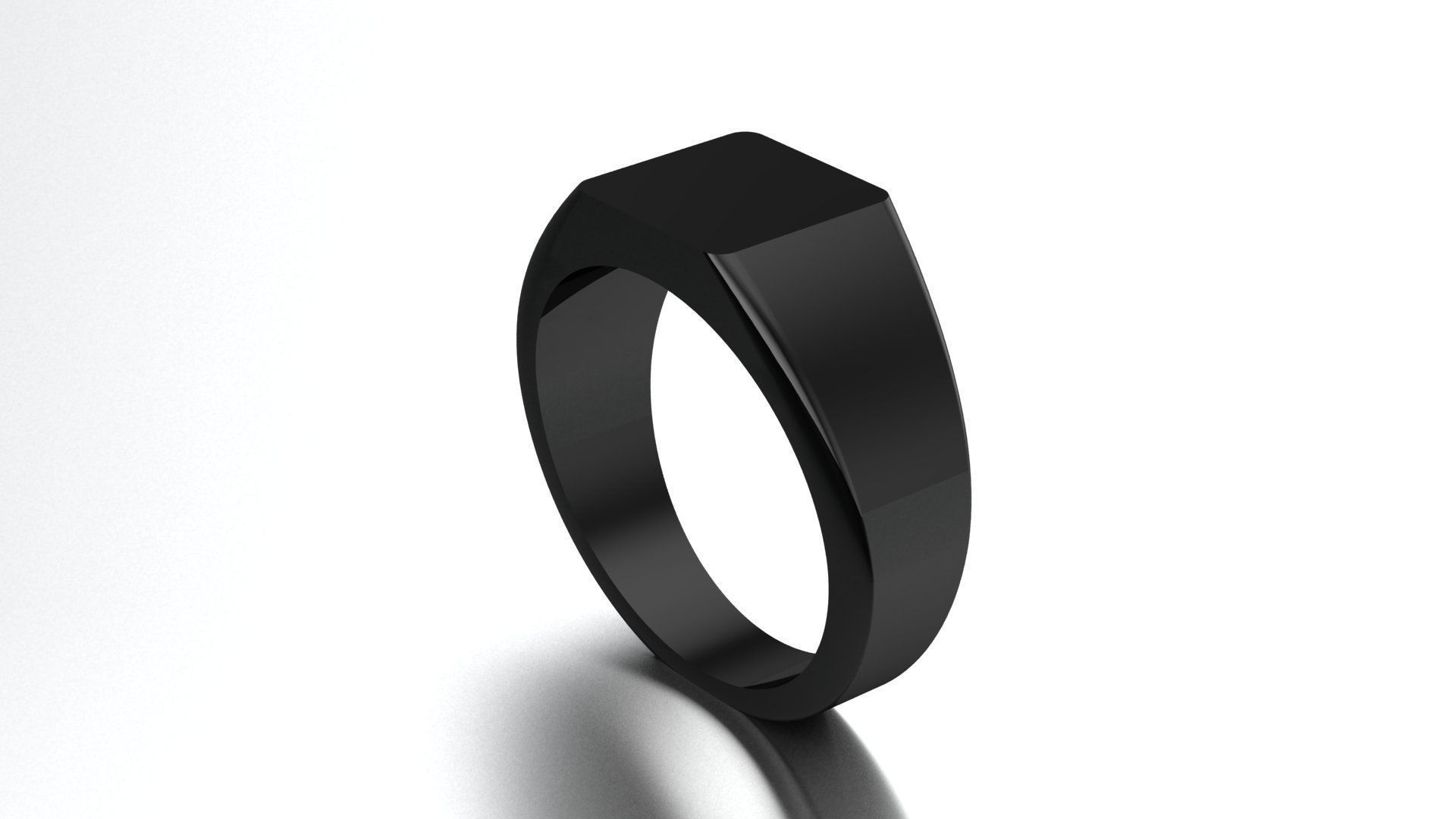 9mm Signet Ring Squareshape Pritable model 3dmodel US 8 3D print model_2