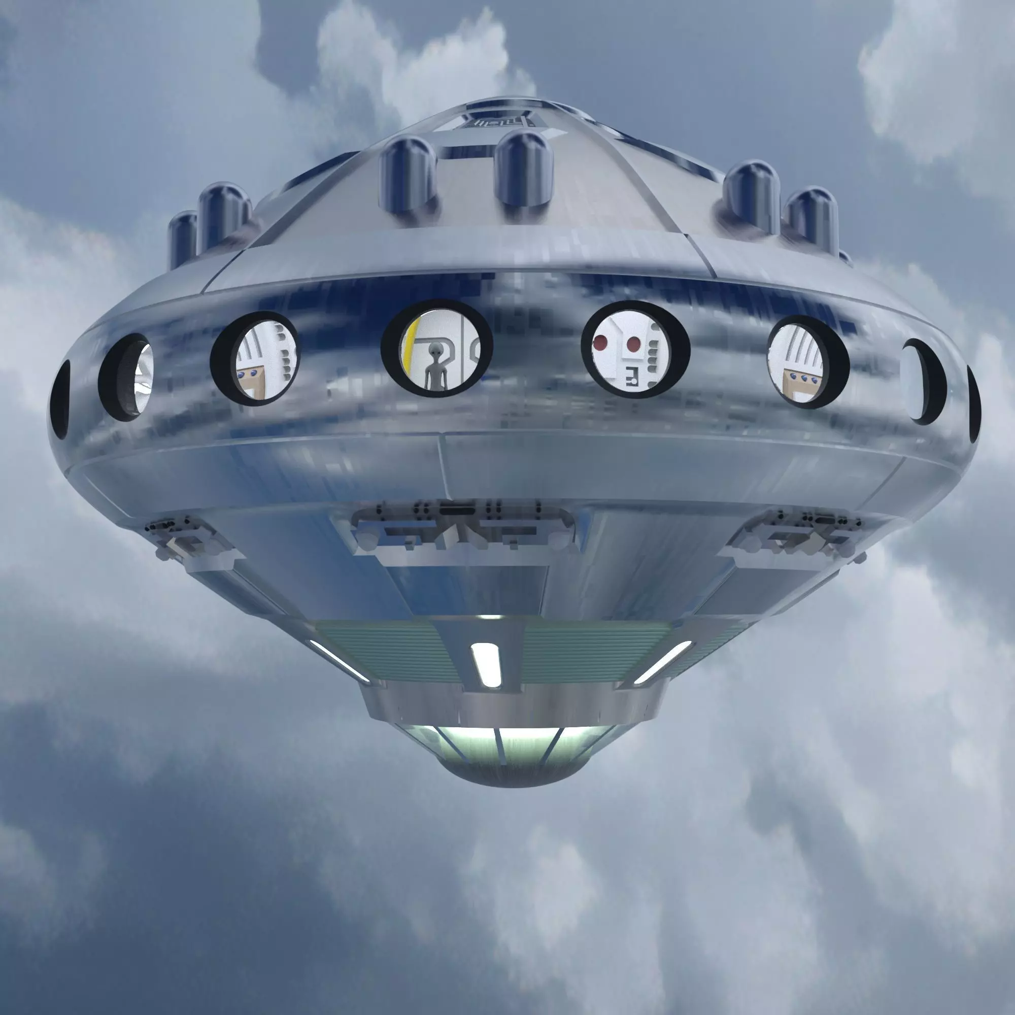 Conical Diamond UFO 3D model_0