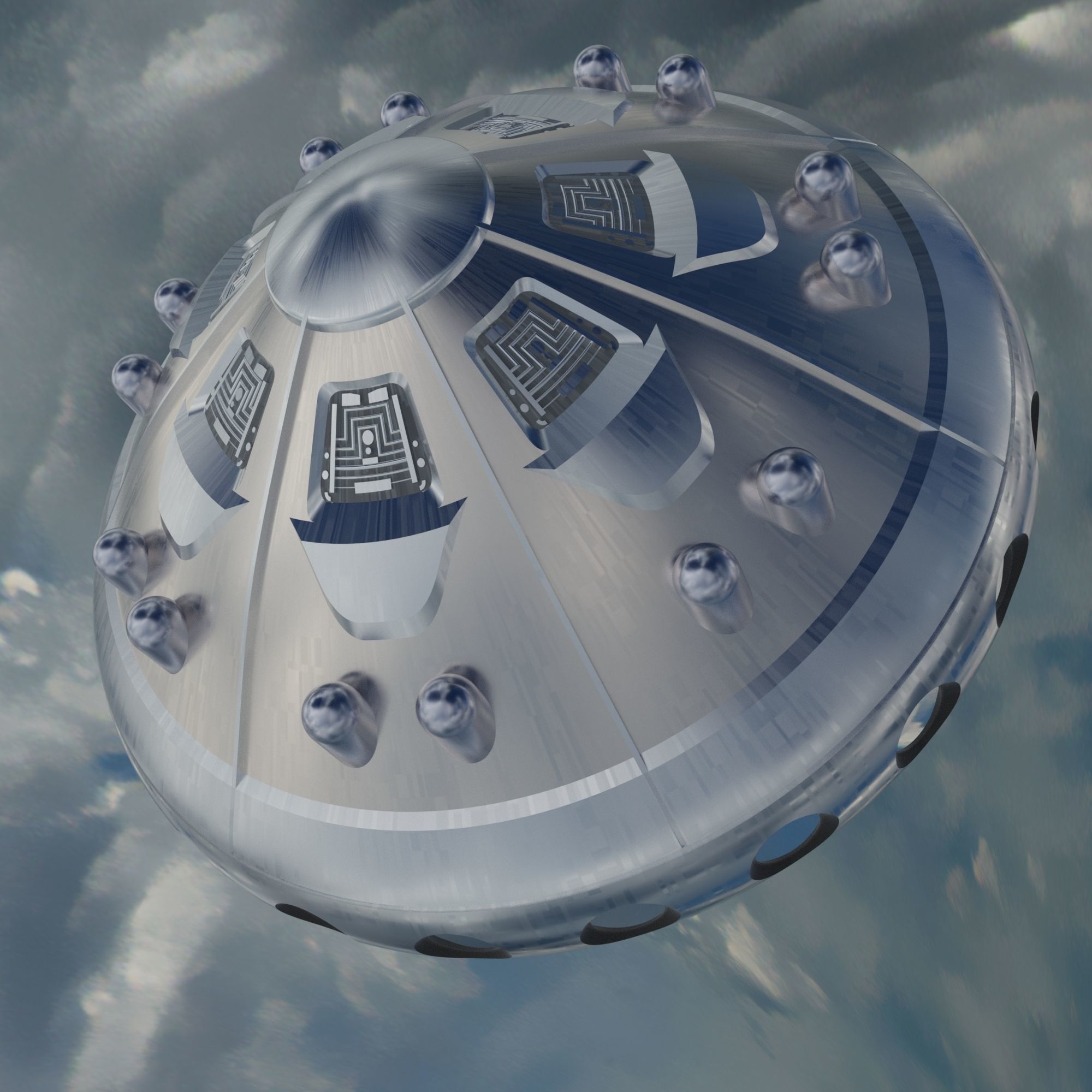 Conical Diamond UFO 3D model_2